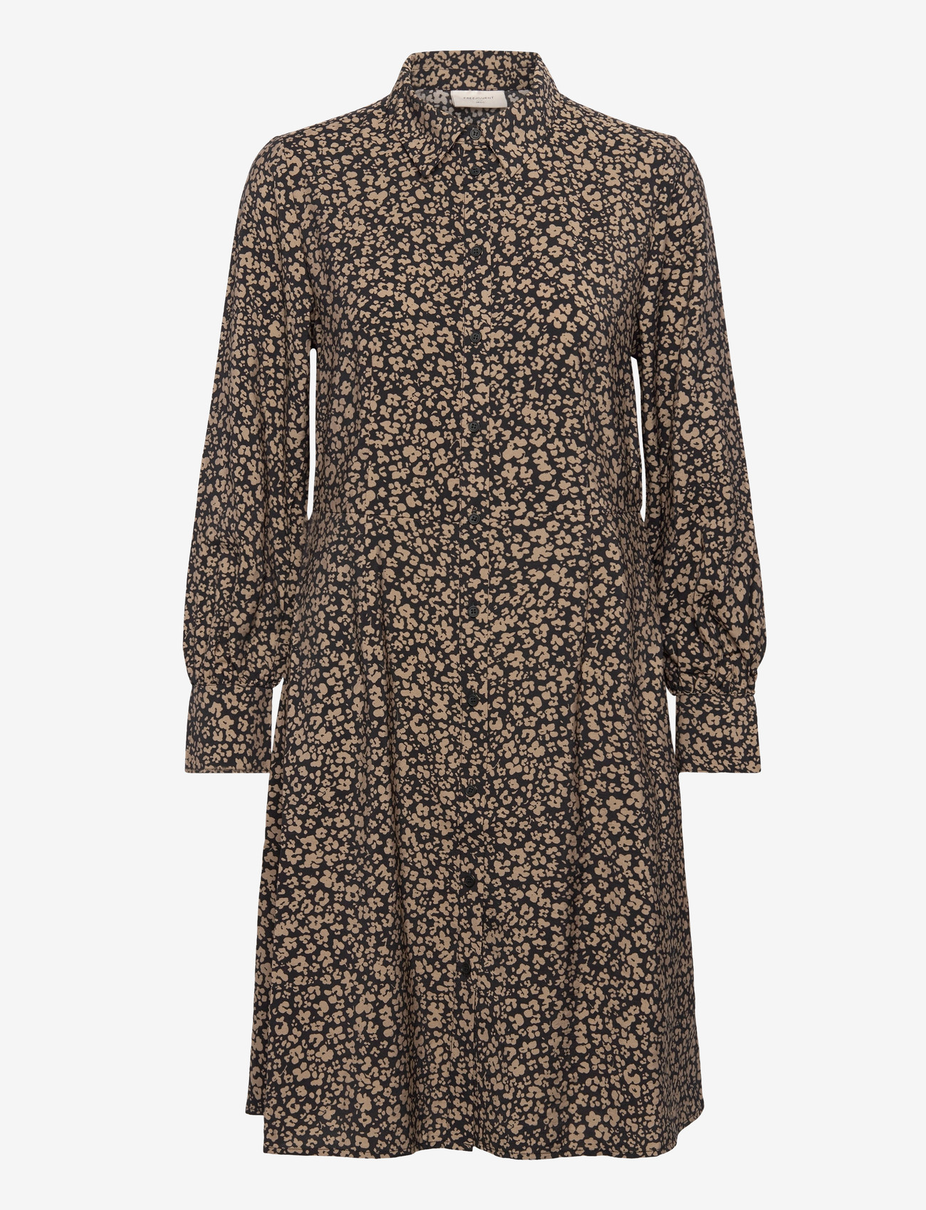 FREE/QUENT - FQMOLLI-DRESS - skjortklänningar - black w. desert taupe - 0