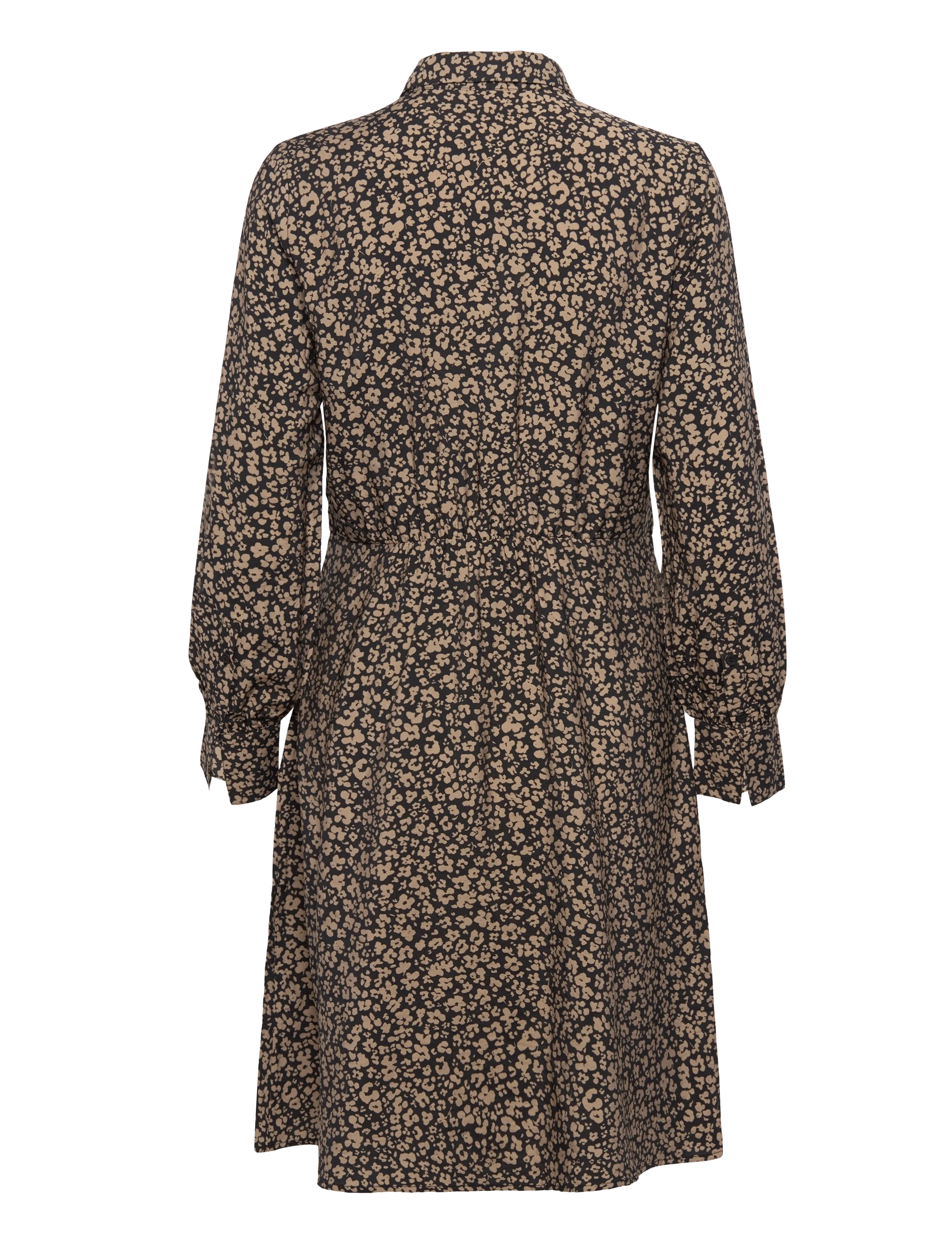 FREE/QUENT - Dress from Freequent in a soft material with allover print. The dress is simple - hemdkleider - black w. desert taupe - 1