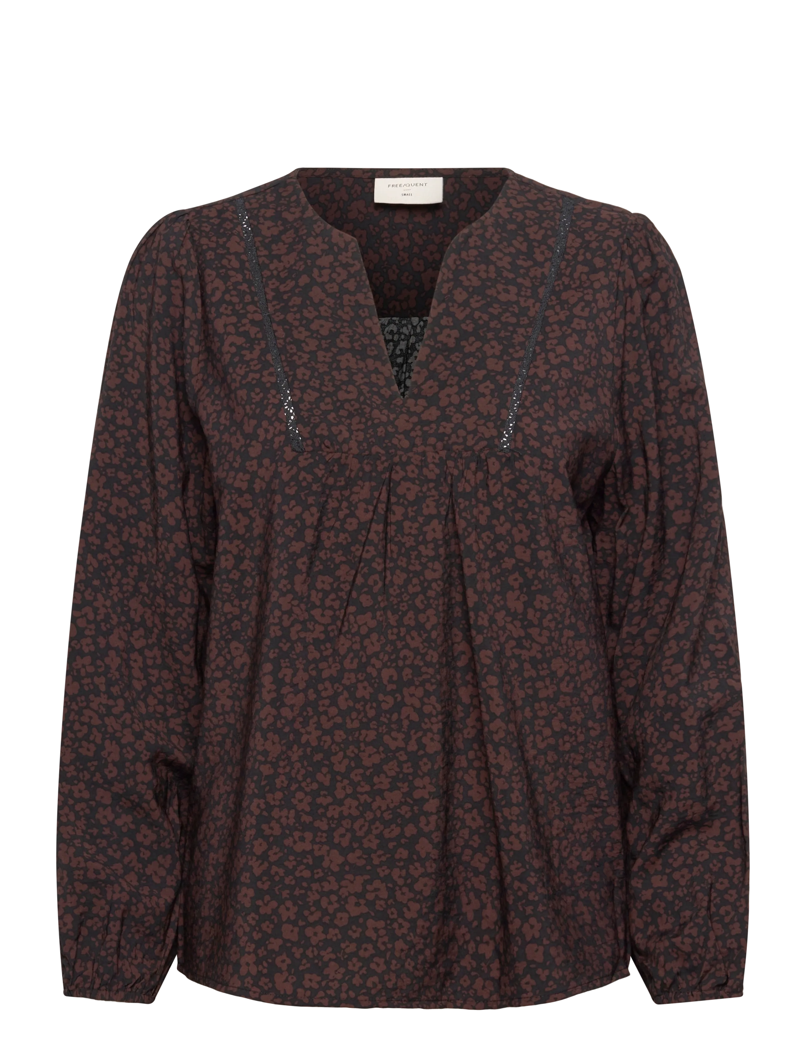 FREE/QUENT FQMOLLI-BLOUSE - Kleidung - BLACK W. COFFEE BEAN / brown