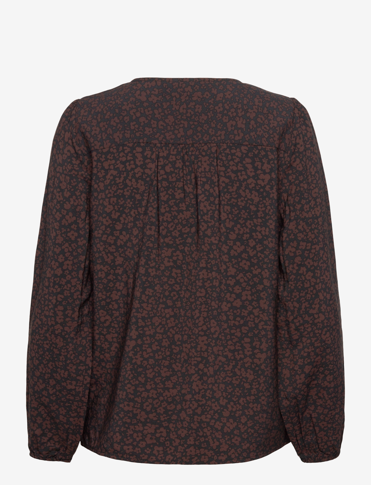FREE/QUENT - Blouse from Freequent in a light material with allover print. The blouse is simp - langærmede bluser - black w. coffee bean - 1