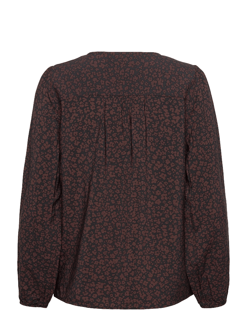 FREE/QUENT - Blouse from Freequent in a light material with allover print. The blouse is simp - langærmede bluser - black w. coffee bean - 1