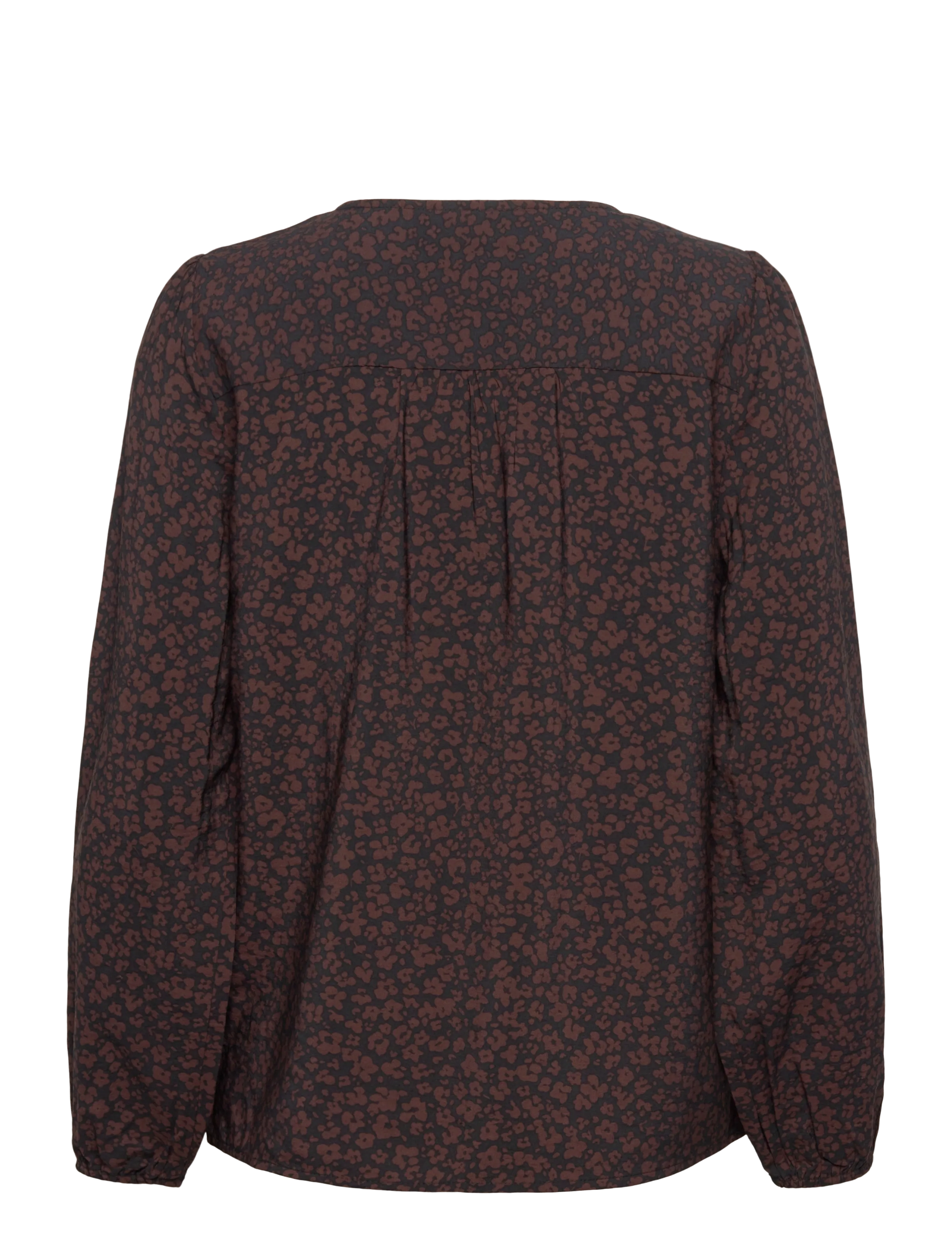 FREE/QUENT - Blouse from Freequent in a light material with allover print. The blouse is simp - langærmede bluser - black w. coffee bean - 1