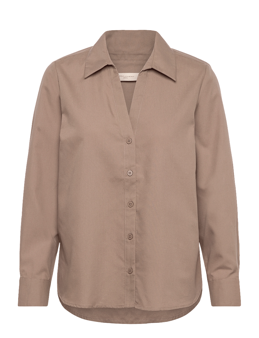 FREE/QUENT - FQFLYNN-SHIRT - long-sleeved shirts - desert taupe - 0