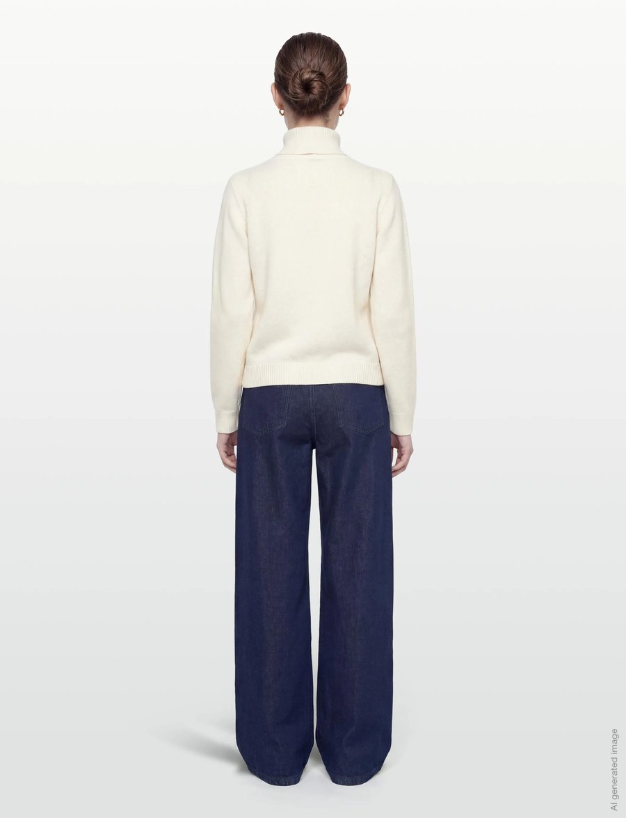 FREE/QUENT - Pullover from Freequent in a soft, fine-knit material. The pullover has a simple - pulls - star off-white - 4