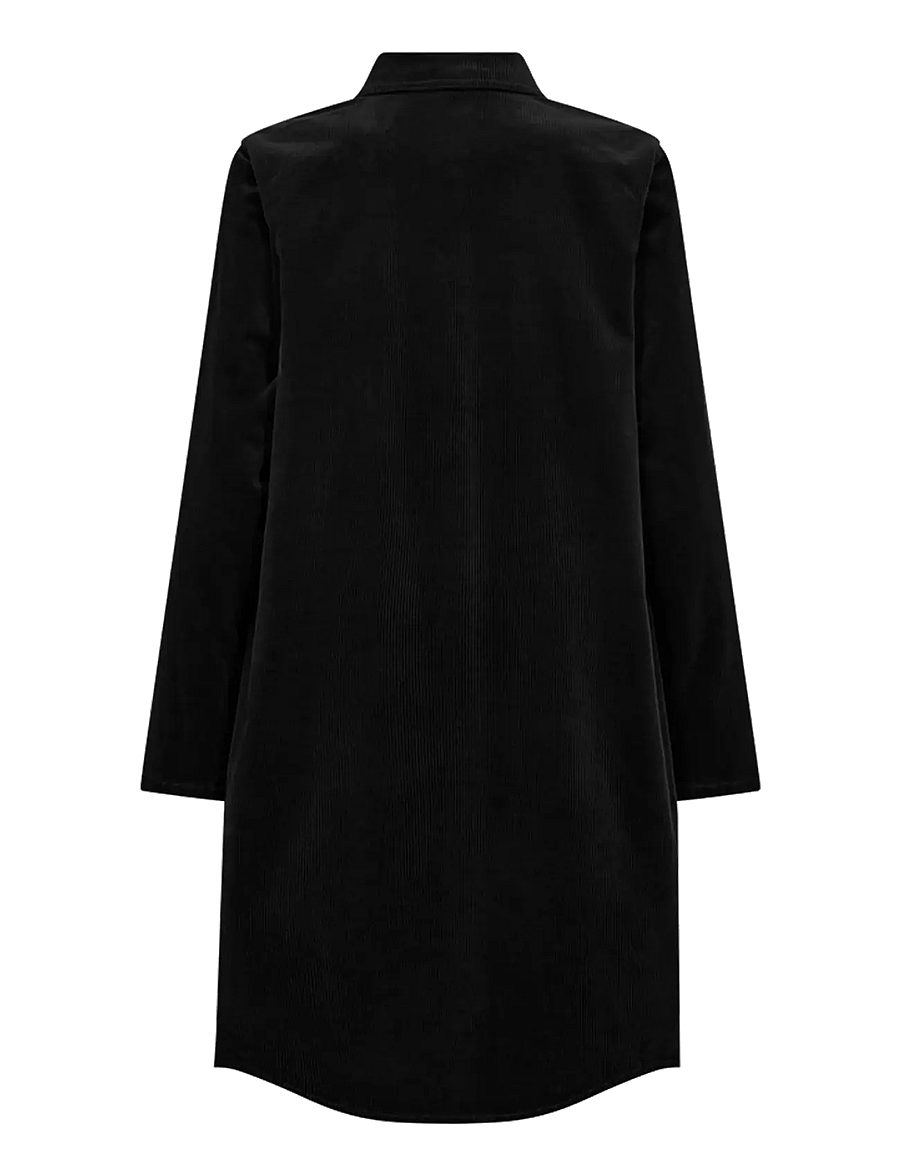 FREE/QUENT - Dress from Freequent in a corduroy material. The dress has a casual look with a - skjortklänningar - black - 1