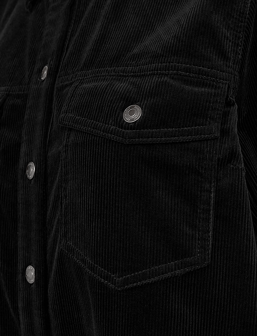 FREE/QUENT - Dress from Freequent in a corduroy material. The dress has a casual look with a - skjortklänningar - black - 2