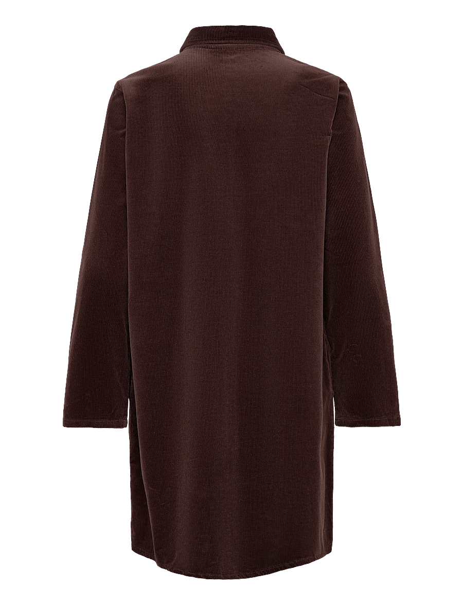 FREE/QUENT - Dress from Freequent in a corduroy material. The dress has a casual look with a - skjortklänningar - coffee bean - 2