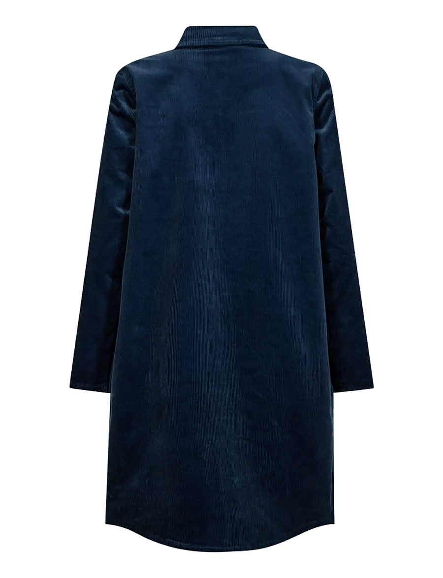 FREE/QUENT - Dress from Freequent in a corduroy material. The dress has a casual look with a - skjortklänningar - moonlit ocean - 1