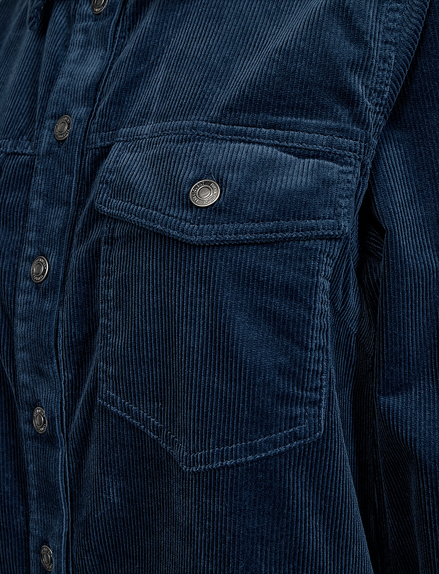FREE/QUENT - Dress from Freequent in a corduroy material. The dress has a casual look with a - skjortklänningar - moonlit ocean - 2