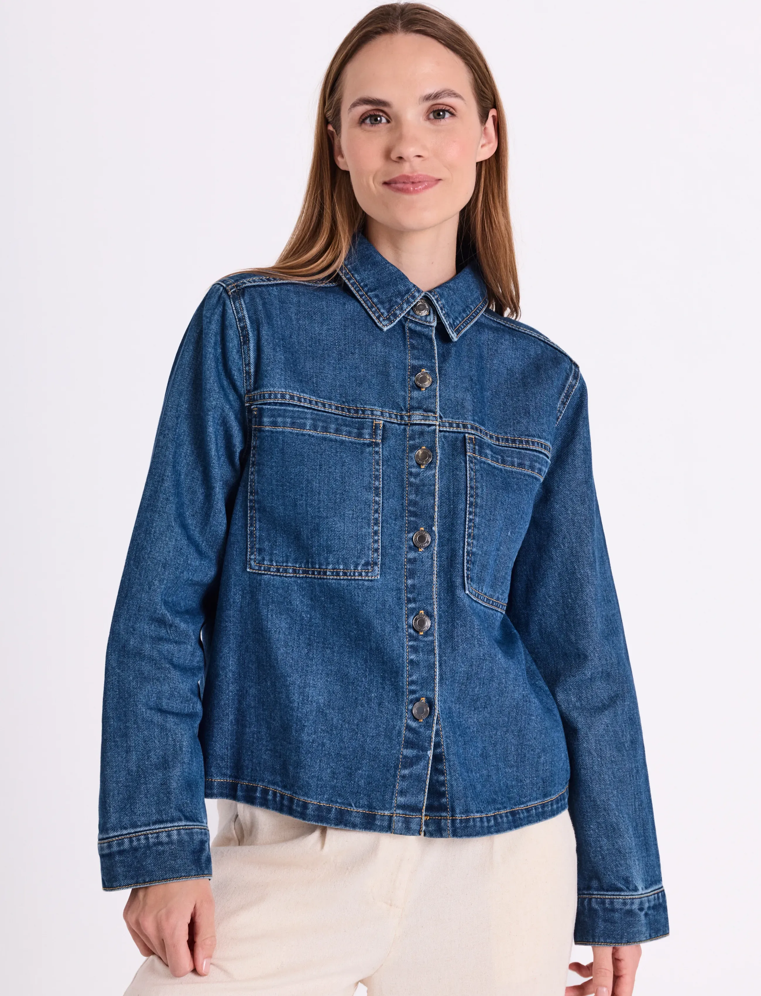FREE/QUENT FQRINNA-JACKET - Jacken - MEDIUM BLUE DENIM / silver