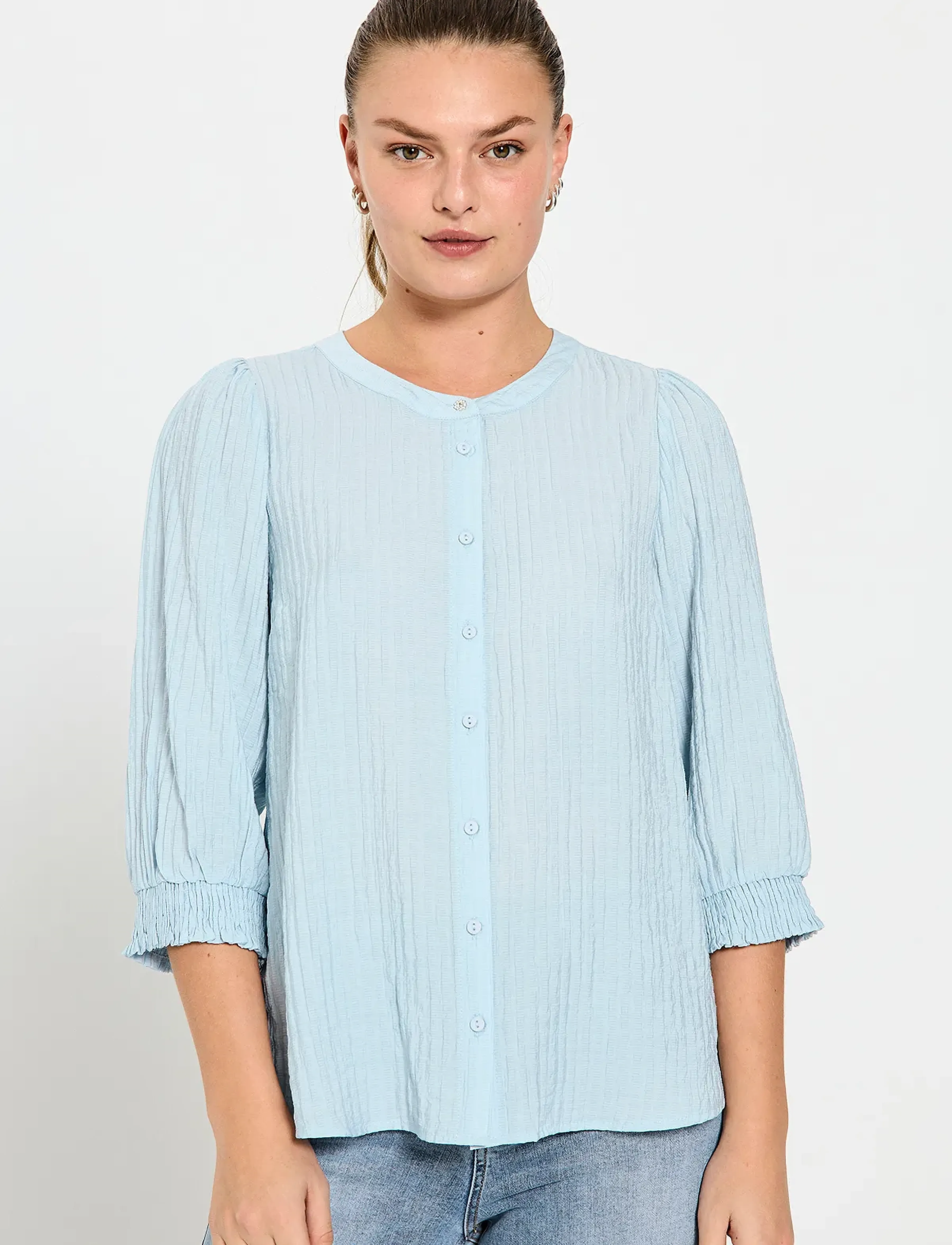 FREE/QUENT Shirt, XS, Blue, Bluser > Langærmede, Dame