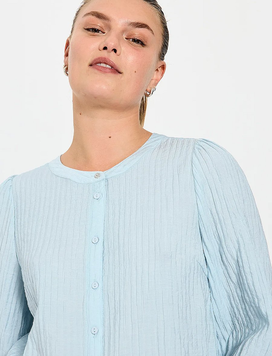 FREE/QUENT - Shirt - kortærmede bluser - chambray blue - 3