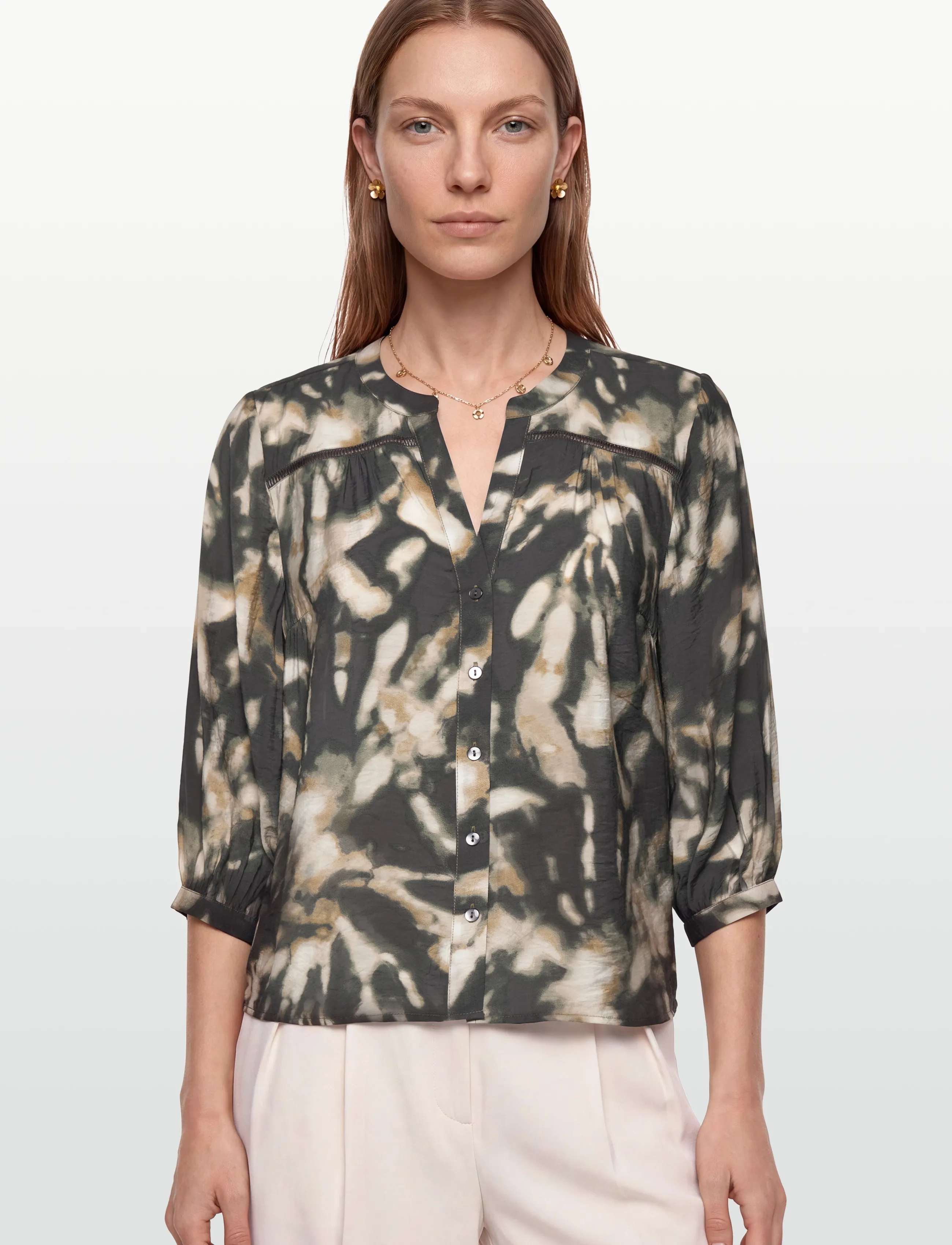 FREE/QUENT - FQNUNU-BLOUSE - langärmlige hemden - asphalt w. antique bronze - 3
