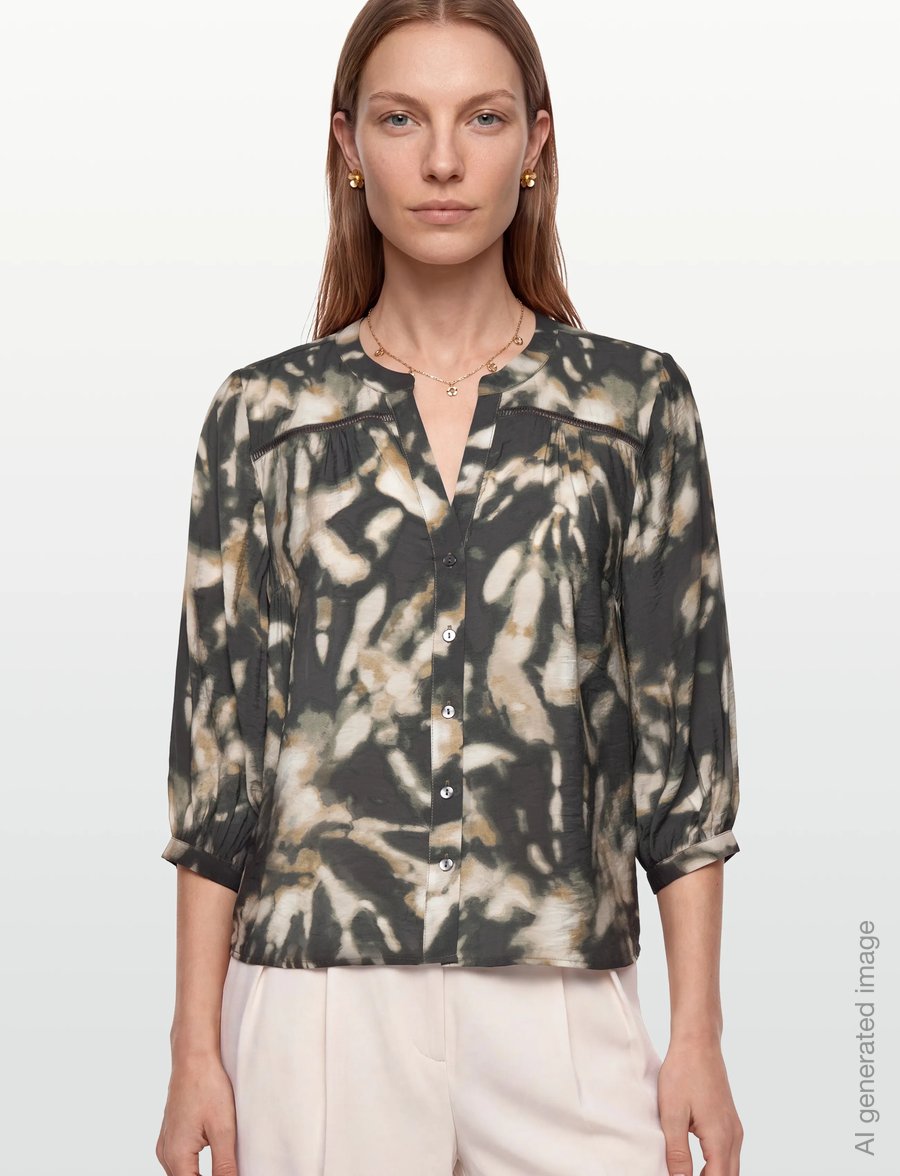 FREE/QUENT - FQNUNU-BLOUSE - langärmlige hemden - asphalt w. antique bronze - 3