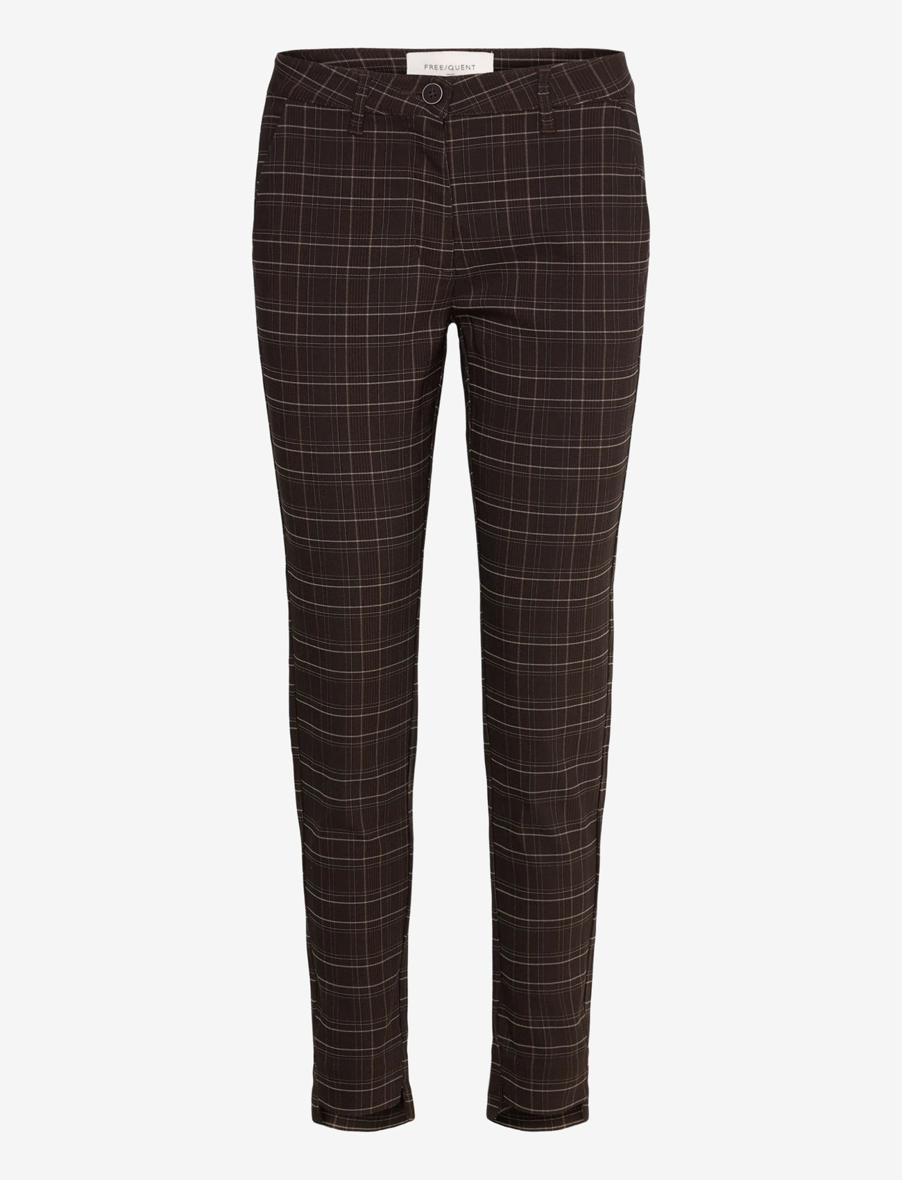 FREE/QUENT - FQREX-PANTS - slim fit hosen - black w. coffee bean - 0