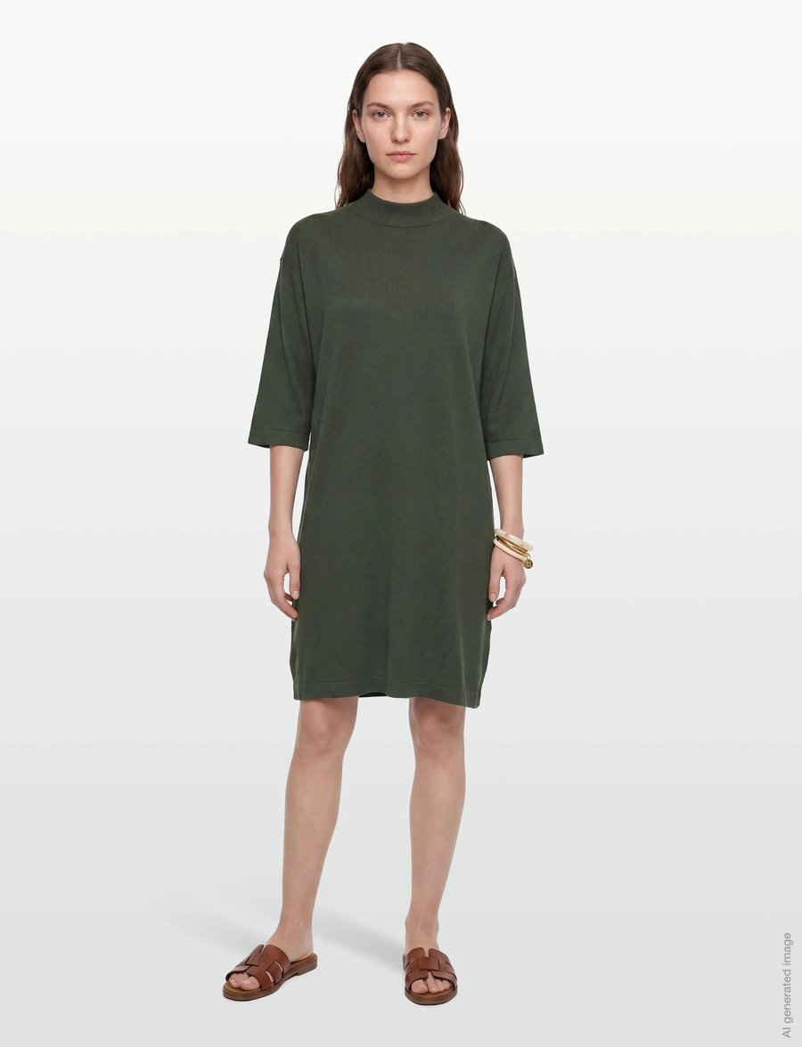 FREE/QUENT - FQCONNY-DRESS - strickkleider - kombu green - 0