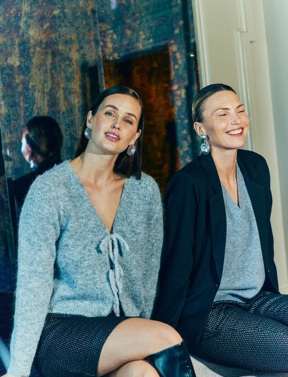 FREE/QUENT - FQGRSLULU-CARDIGAN - cardigans - medium grey mlg. - 0