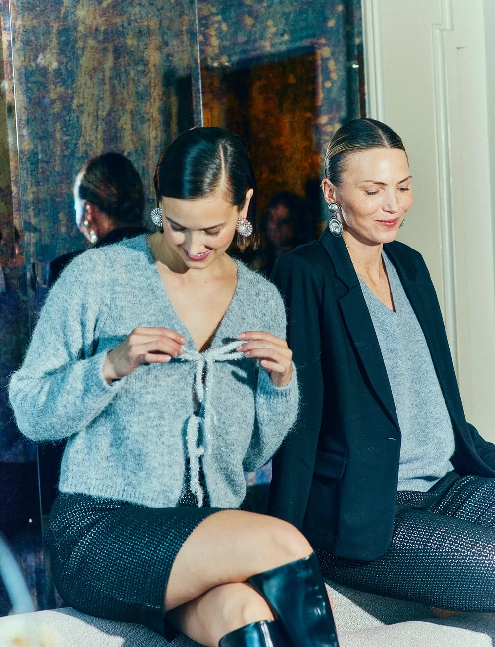 FREE/QUENT - FQGRSLULU-CARDIGAN - cardigans - medium grey mlg. - 3