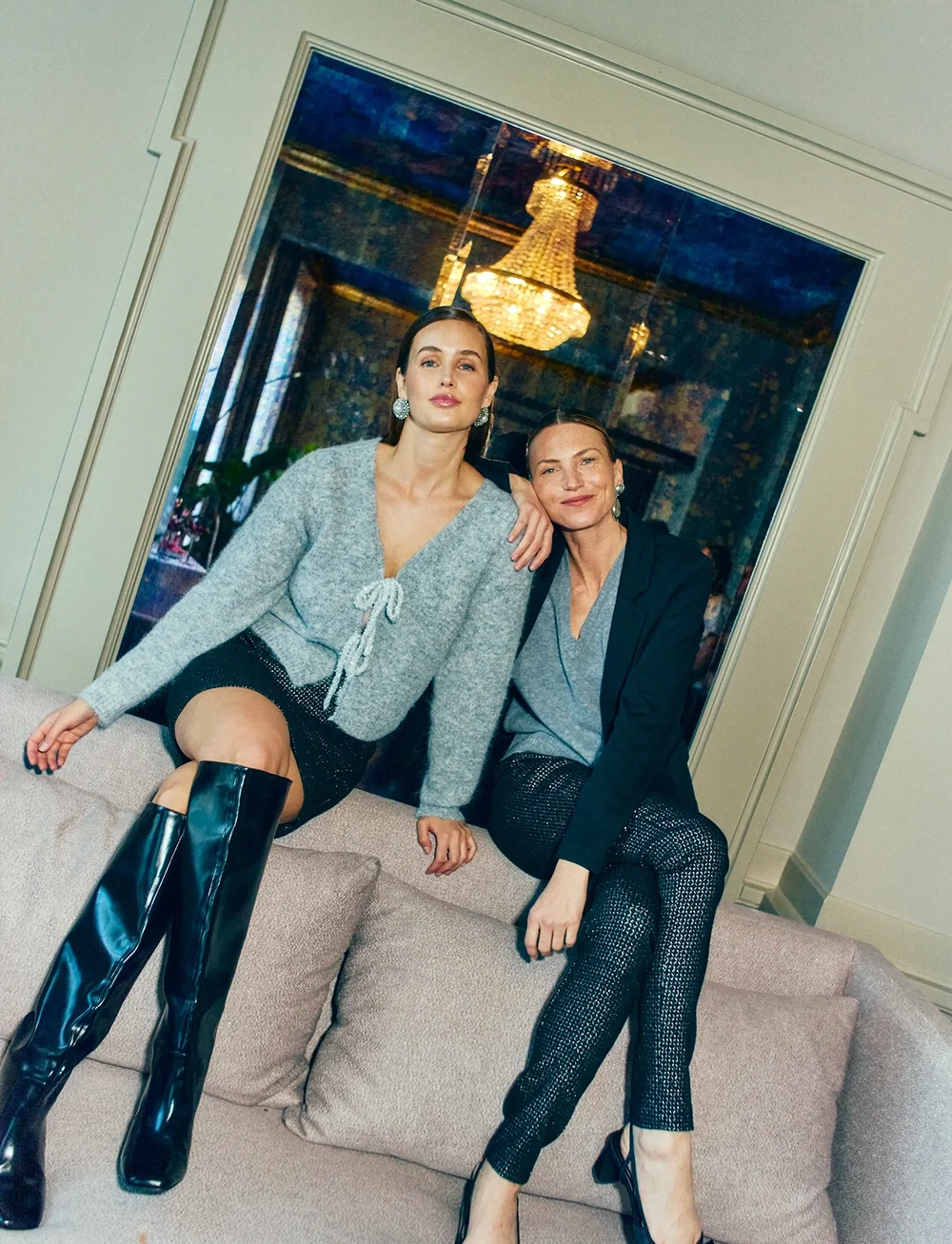 FREE/QUENT - FQGRSLULU-CARDIGAN - cardigans - medium grey mlg. - 4