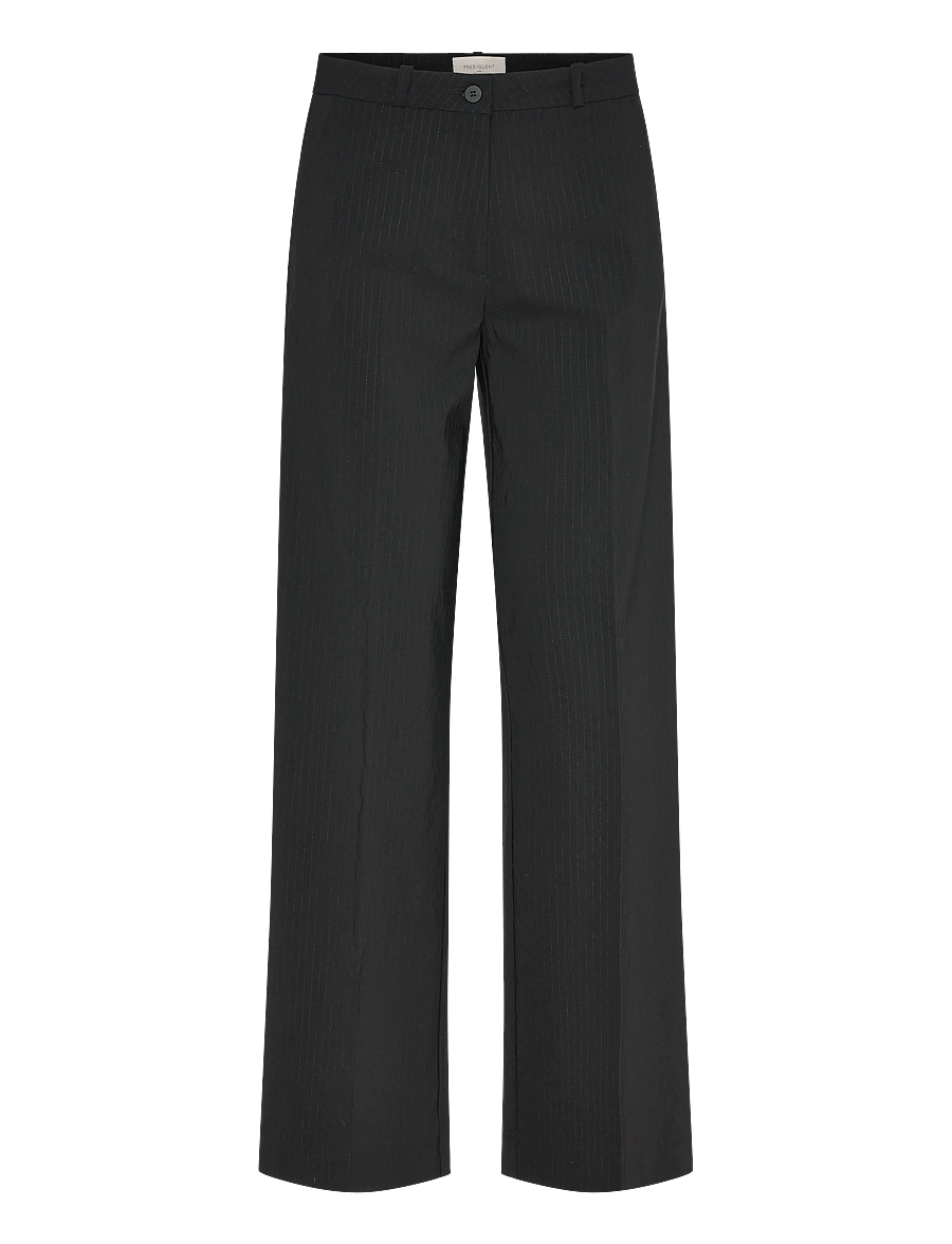 FREE/QUENT - FQRENO-PANTS - plačios kelnės - black w. black - 1