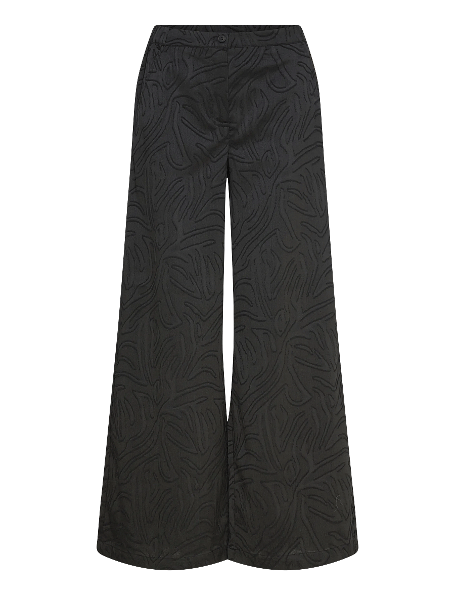 FREE/QUENT - FQMINNA-PANTS - bukser med brede ben - black - 1