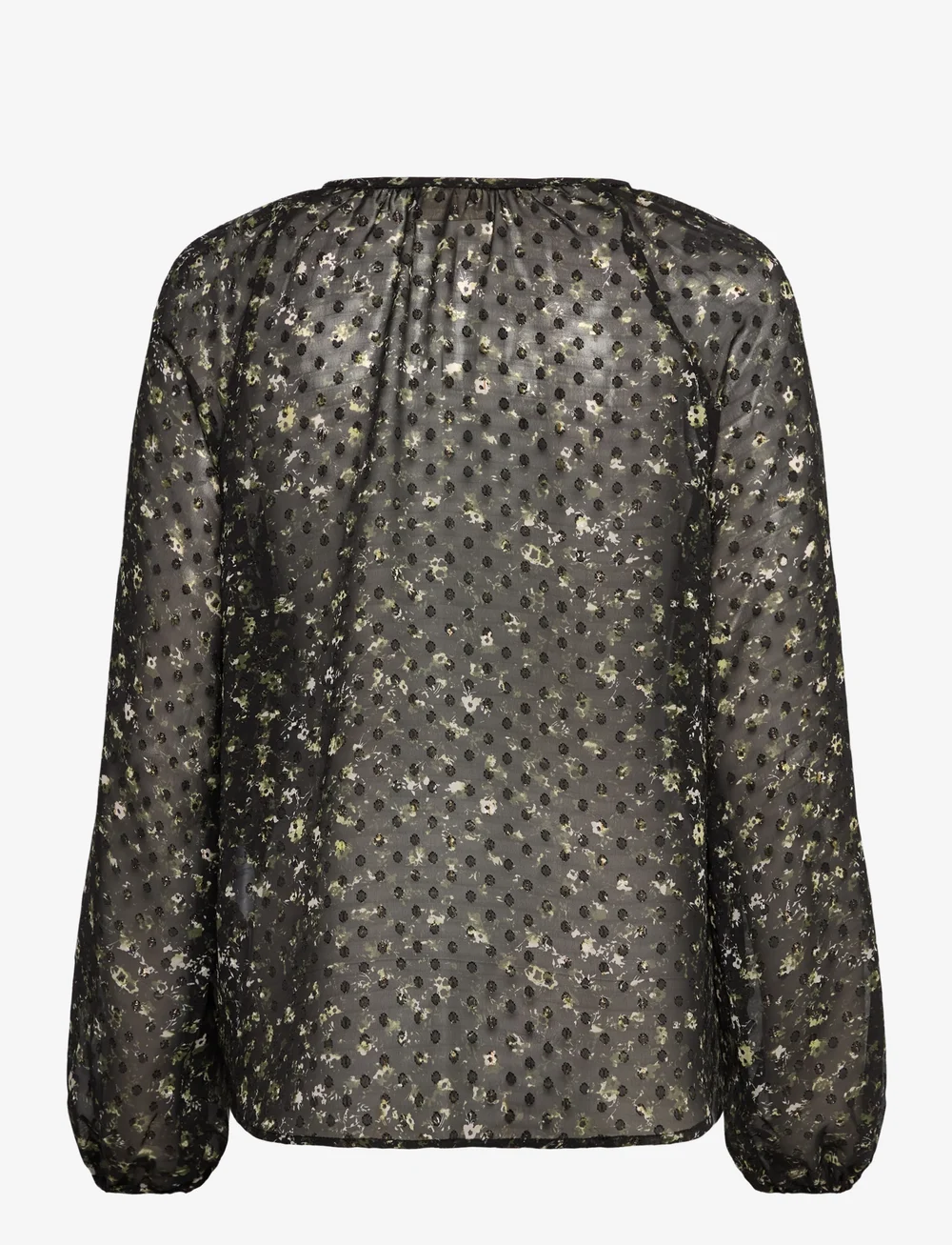 FREE/QUENT - FQSANDA-BLOUSE - långärmade blusar - black w. kombu green - 2