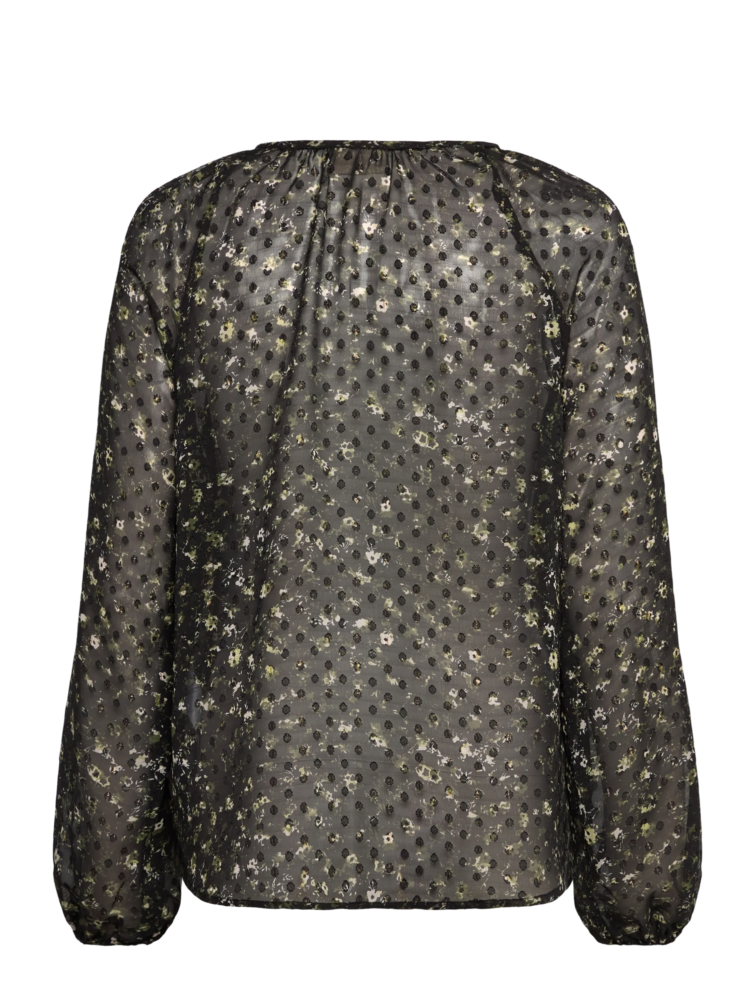 FREE/QUENT - FQSANDA-BLOUSE - langärmlige blusen - black w. kombu green - 2