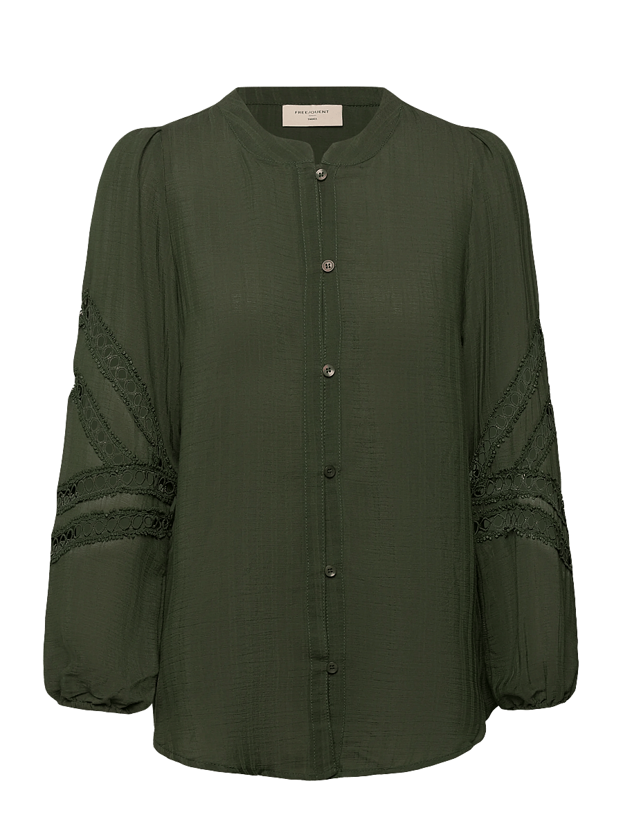 FREE/QUENT - FQSHU-BLOUSE - langærmede bluser - kombu green - 0