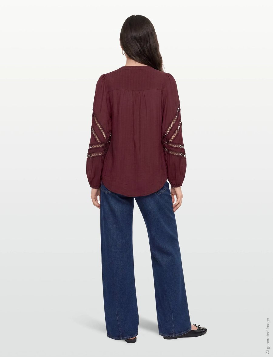 FREE/QUENT - FQSHU-BLOUSE - långärmade blusar - port royale - 4