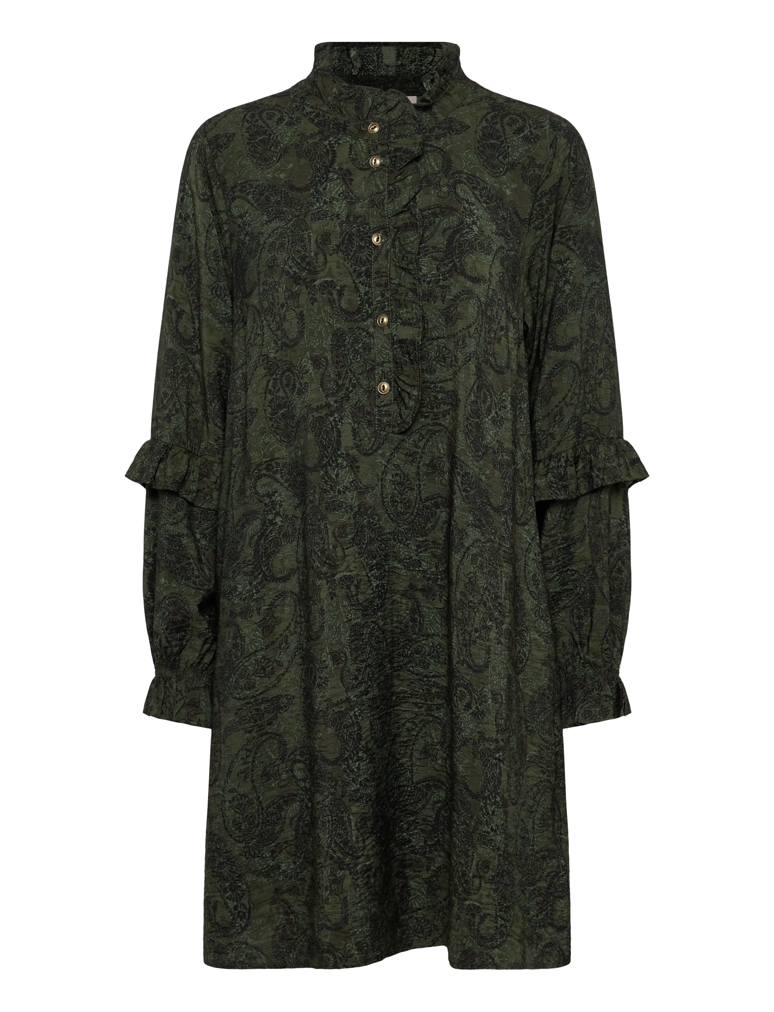 FQMOLIN-DRESS - KOMBU GREEN W. BLACK