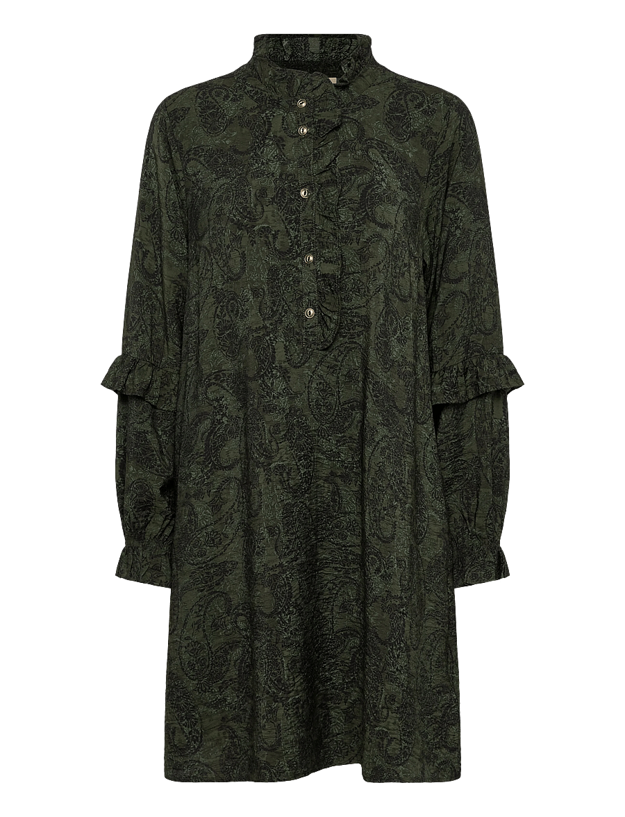 FREE/QUENT - FQMOLIN-DRESS - robes midi - kombu green w. black - 1