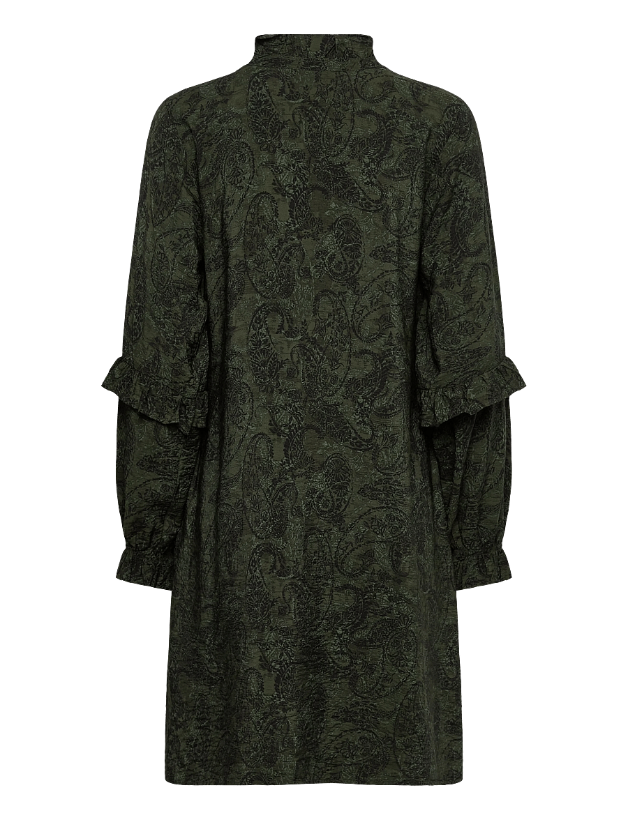 FREE/QUENT - FQMOLIN-DRESS - robes midi - kombu green w. black - 2