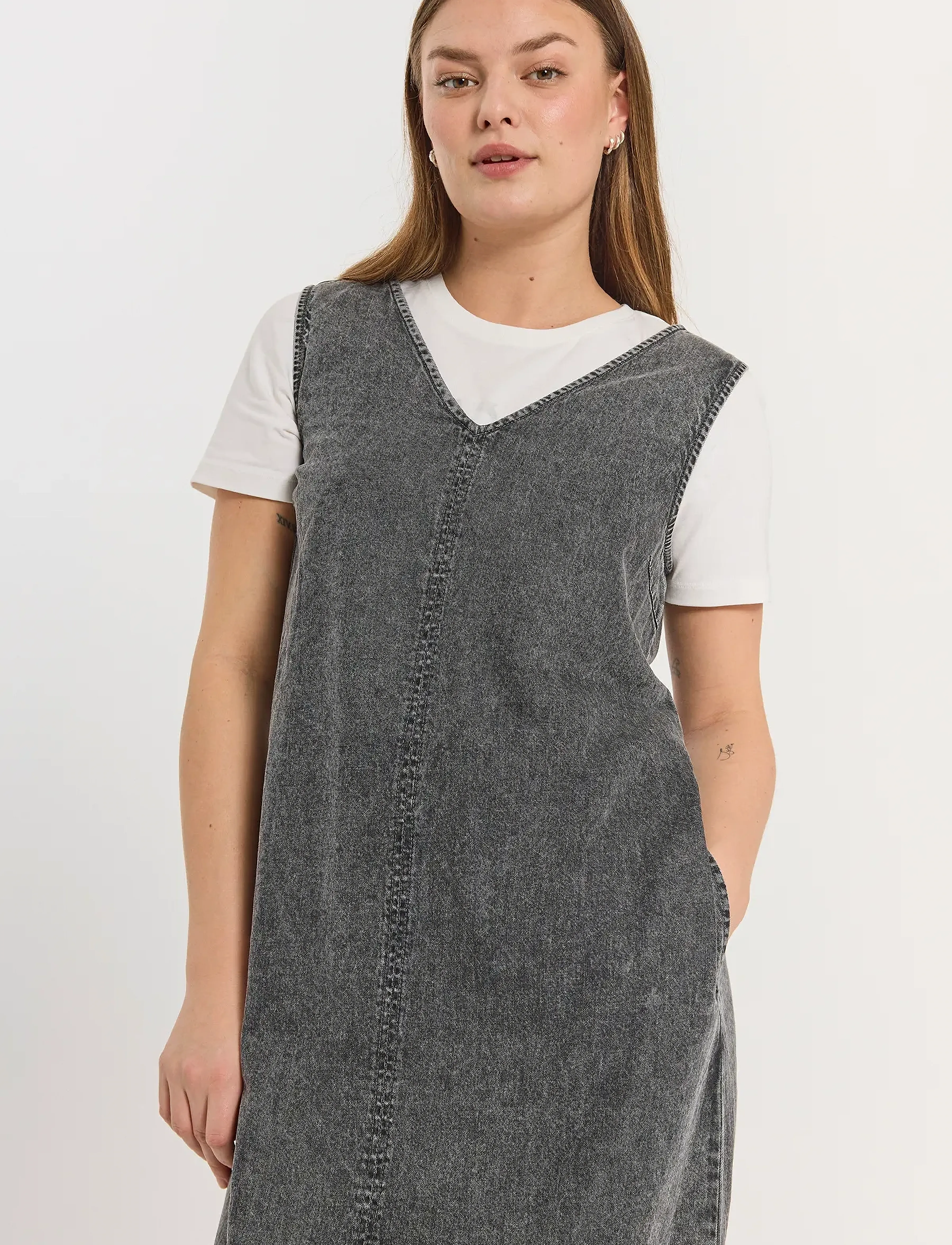 FREE/QUENT - FQLISEA-DRESS - vintage grey denim - 3