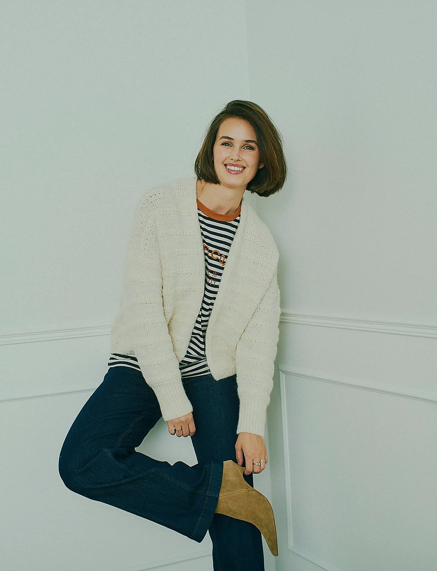FREE/QUENT - FQWAVE-CARDIGAN - koftor - moonbeam - 3