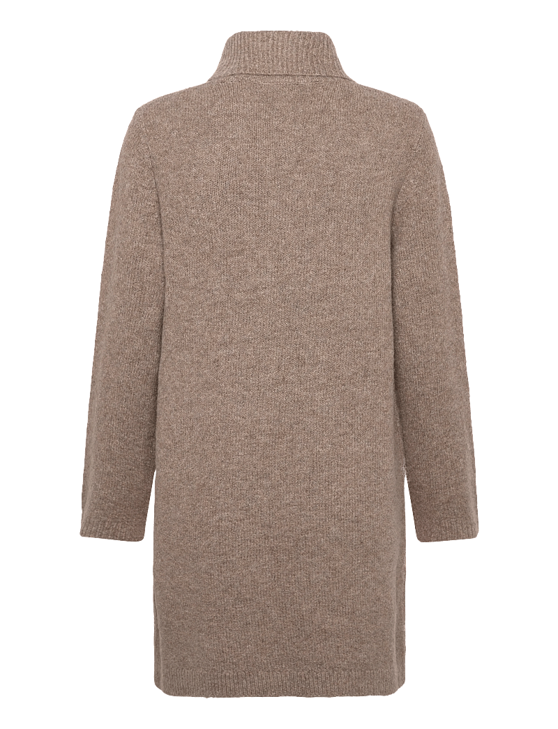 FREE/QUENT - Dress from Freequent in a soft, fine-knit material. The dress has long sleeves, - strikkjoler - desert taupe mel w pale m mel - 1