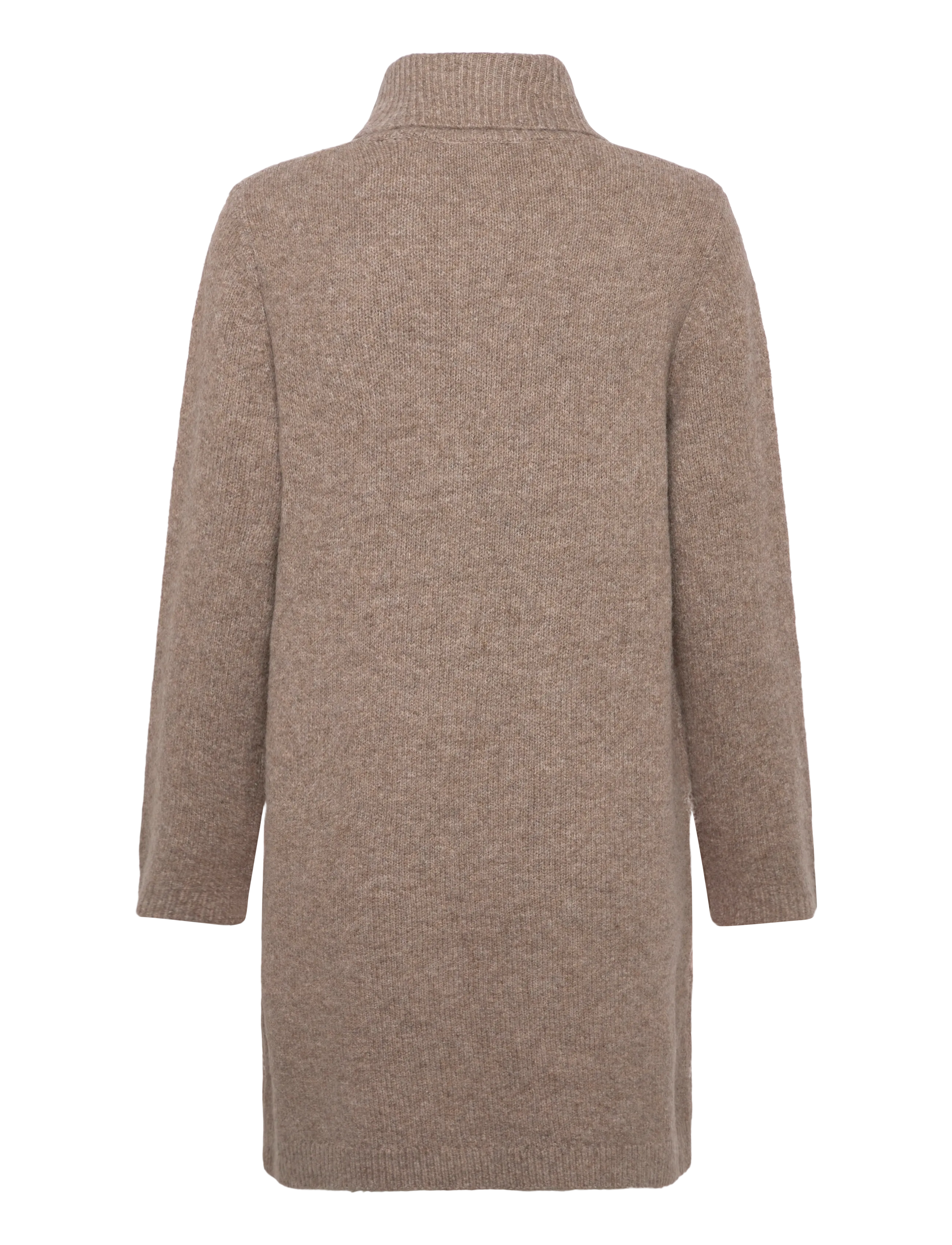 FREE/QUENT - Dress from Freequent in a soft, fine-knit material. The dress has long sleeves, - knitted dresses - desert taupe mel w pale m mel - 1