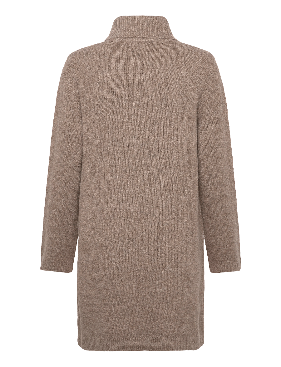 FREE/QUENT - Dress from Freequent in a soft, fine-knit material. The dress has long sleeves, - knitted dresses - desert taupe mel w pale m mel - 2
