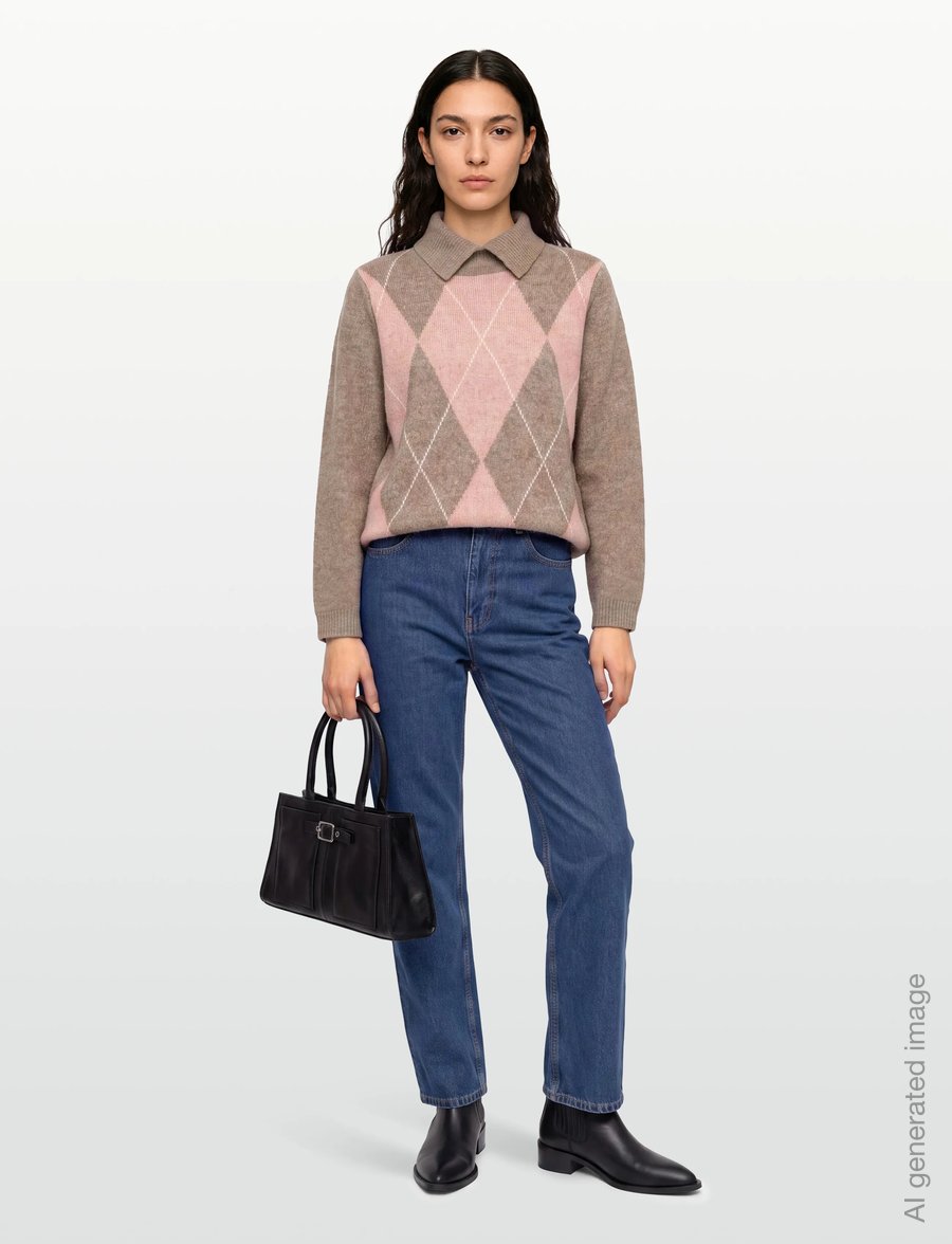 FREE/QUENT - Dress from Freequent in a soft, fine-knit material. The dress has long sleeves, - knitted dresses - desert taupe mel w pale m mel - 0