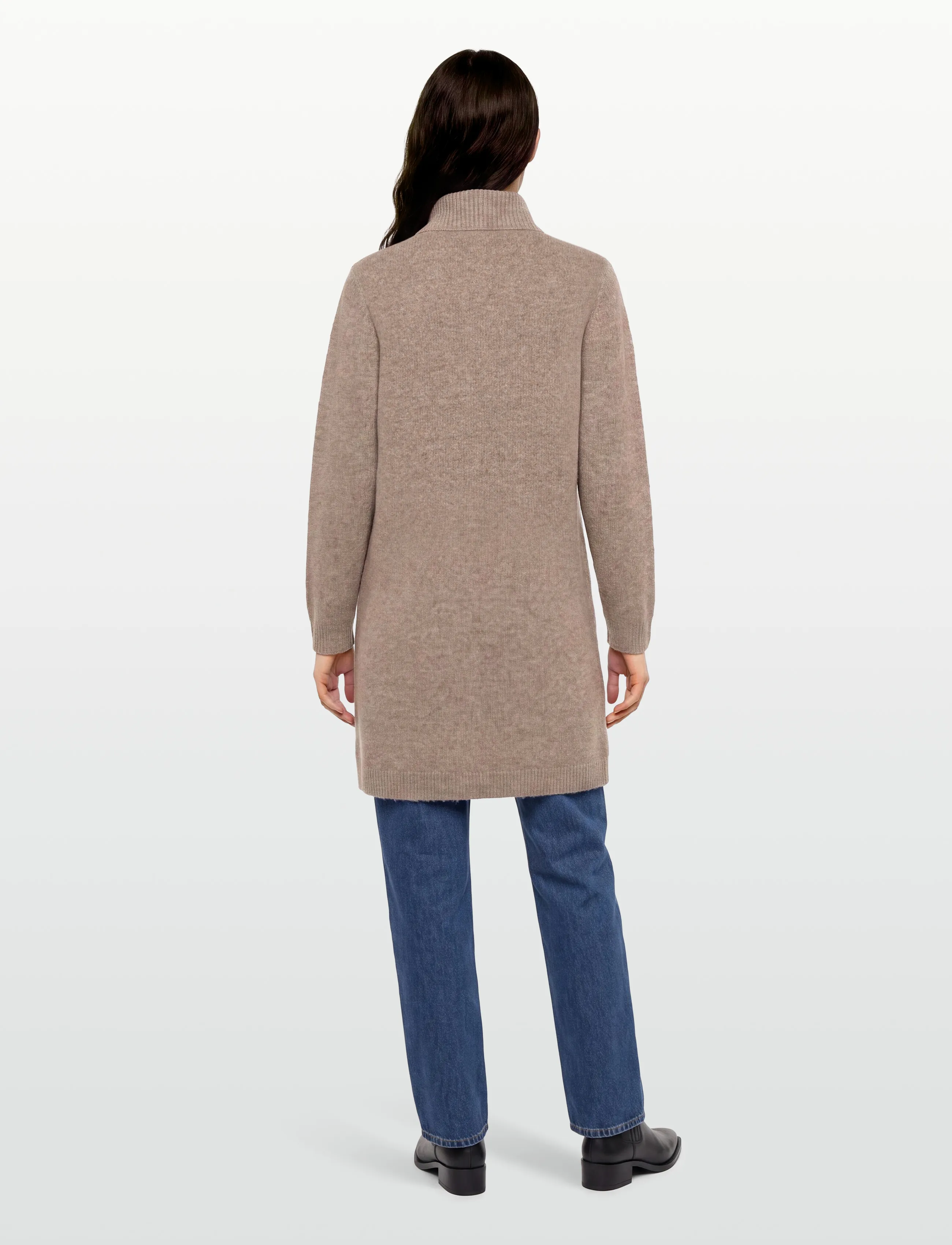 FREE/QUENT - Dress from Freequent in a soft, fine-knit material. The dress has long sleeves, - strickkleider - desert taupe mel w pale m mel - 4