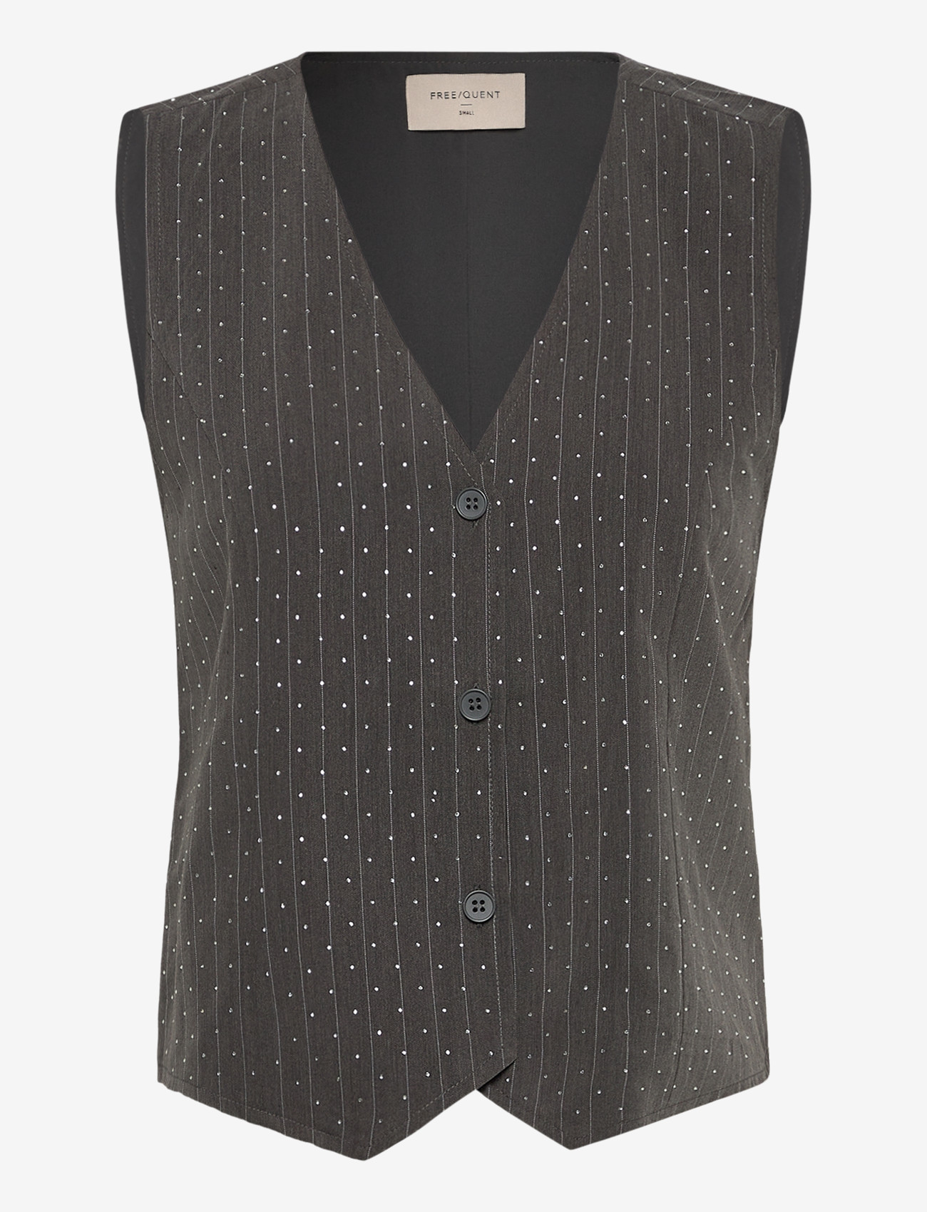FREE/QUENT - FQWIDY-WAISTCOAT - liivit - dark grey mel w star off-white - 0