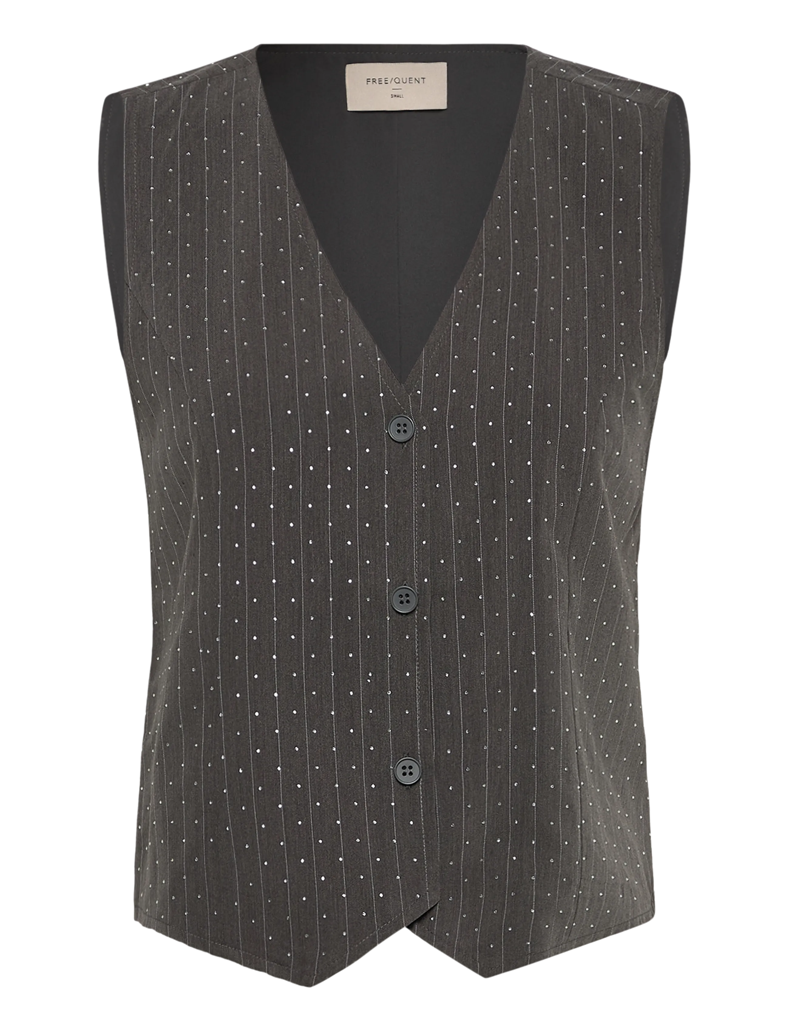 FREE/QUENT FQWIDY-WAISTCOAT - Varrukateta jakid - DARK GREY MEL W STAR OFF-WHITE / grey