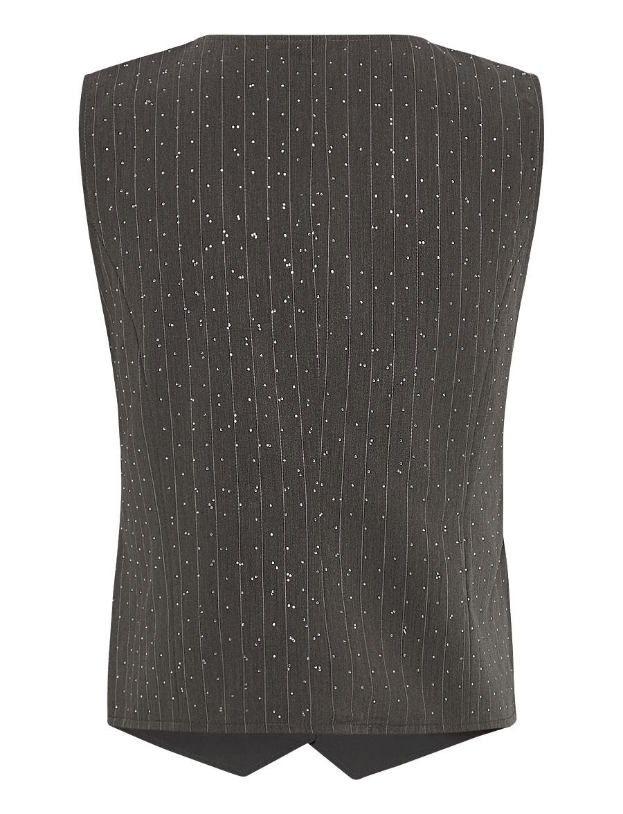 FREE/QUENT - FQWIDY-WAISTCOAT - westen - dark grey mel w star off-white - 1
