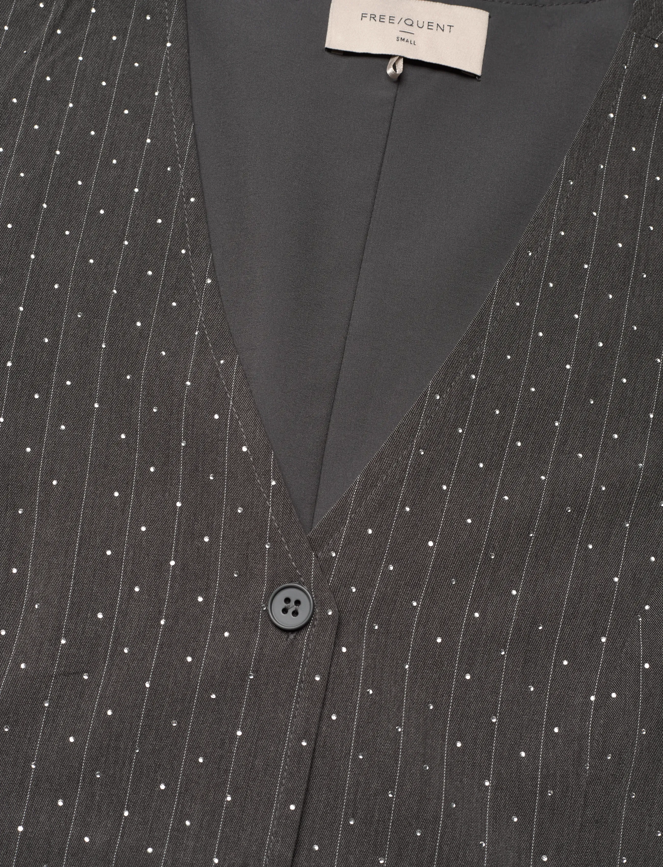 FREE/QUENT - FQWIDY-WAISTCOAT - gilets - dark grey mel w star off-white - 2