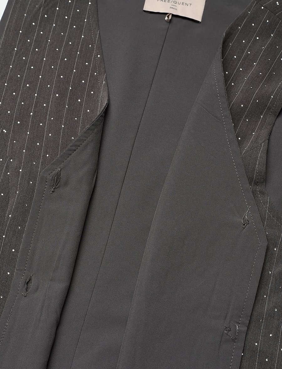 FREE/QUENT - FQWIDY-WAISTCOAT - westen - dark grey mel w star off-white - 3