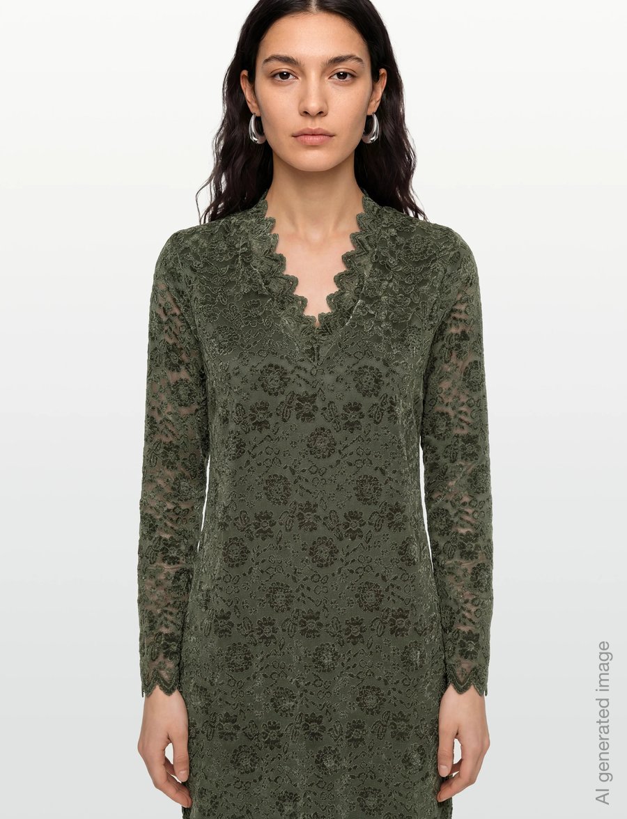 FREE/QUENT - FQGRY-DRESS - lace dresses - kombu green - 3