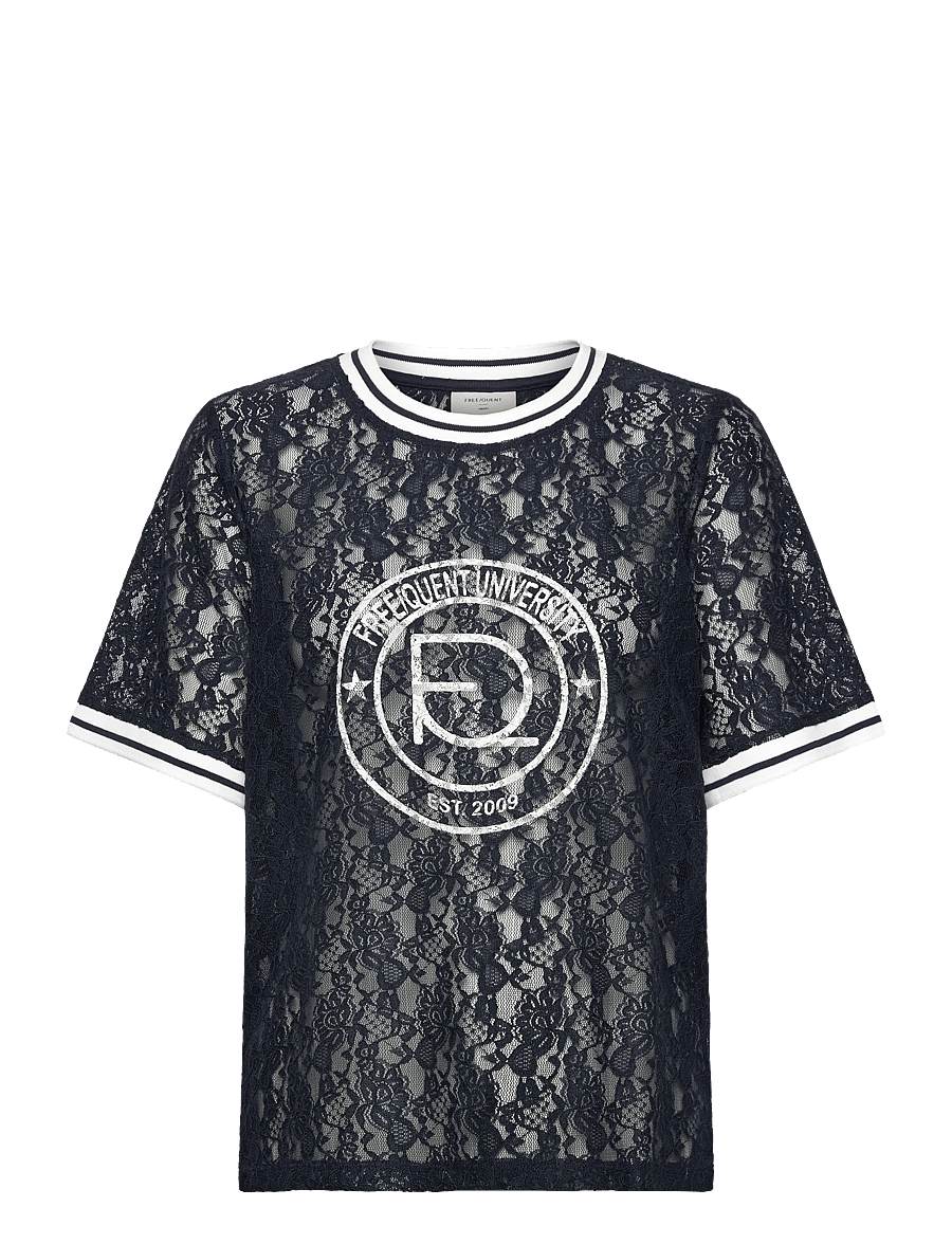 FREE/QUENT - FQEICO-TEE - t-shirts - navy blazer w. star off-white - 1