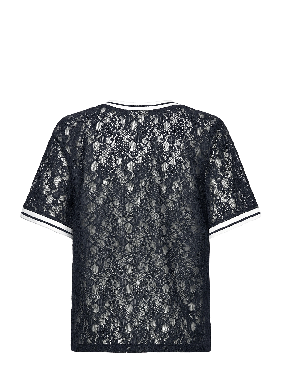 FREE/QUENT - FQEICO-TEE - t-shirts - navy blazer w. star off-white - 2