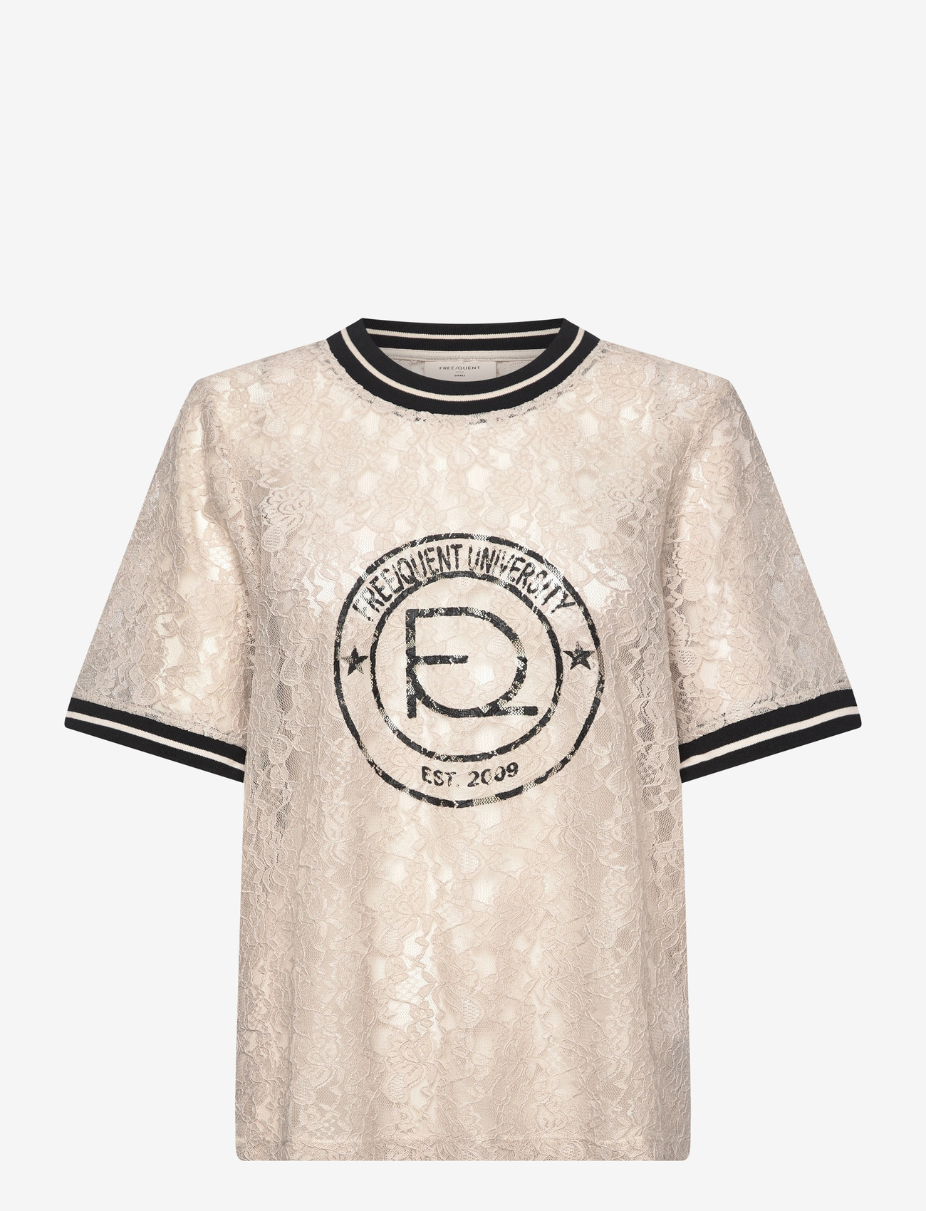 FREE/QUENT - FQEICO-TEE - t-shirts - moonbeam w. black - 0