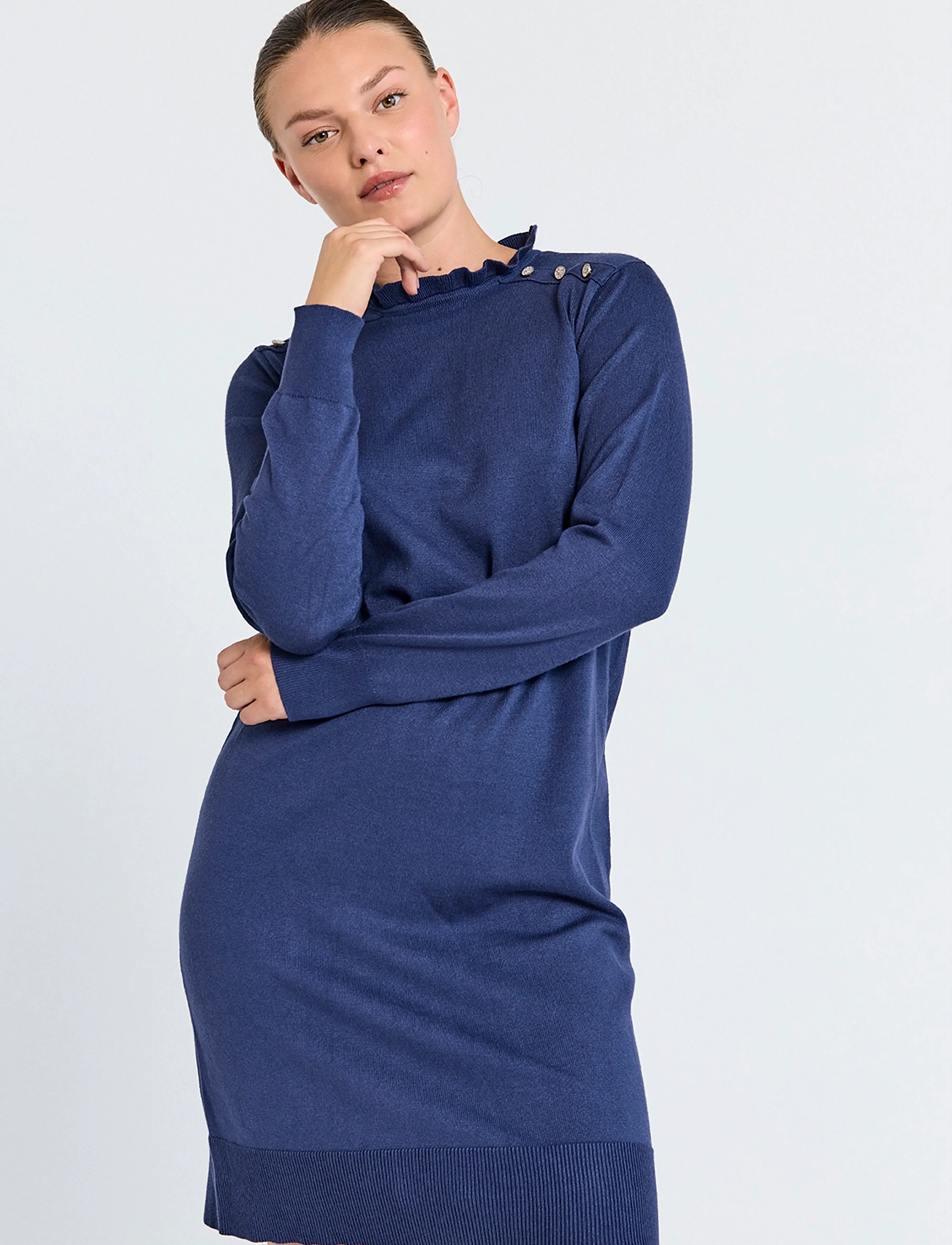 FREE/QUENT Fqkatie-Dress, L, Dresses, Marineblau - Maxi Dress, Frauen