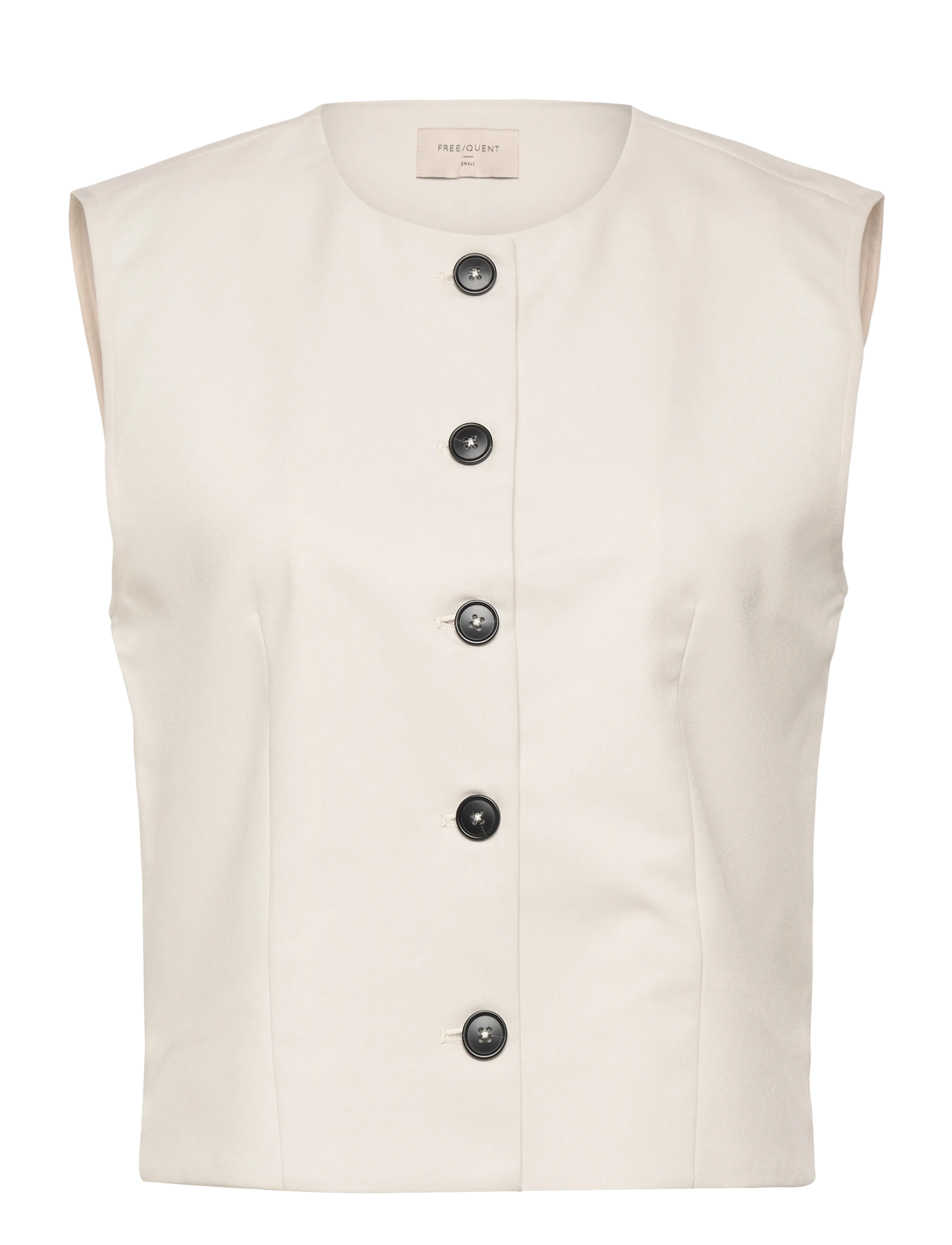 FREE/QUENT FQMAEVE-WAISTCOAT - Westen - MOONBEAM / cream